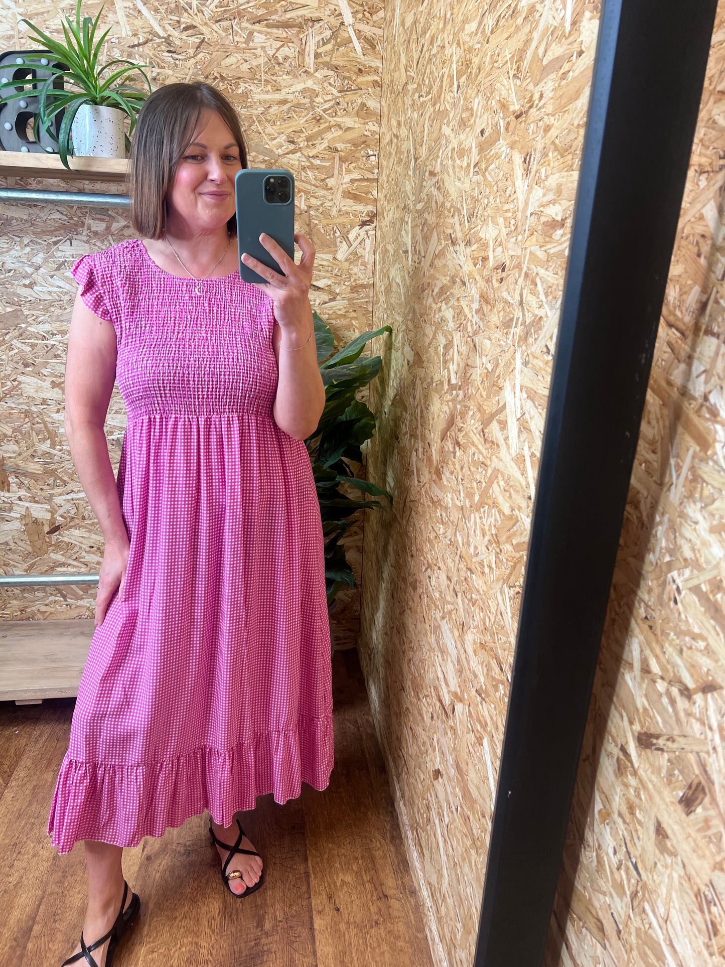Gingham Frill Dress