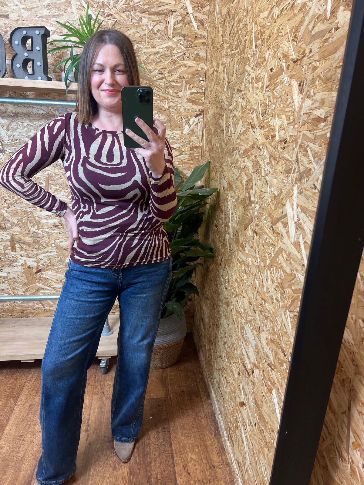 Zebra Cashmere Mix Top