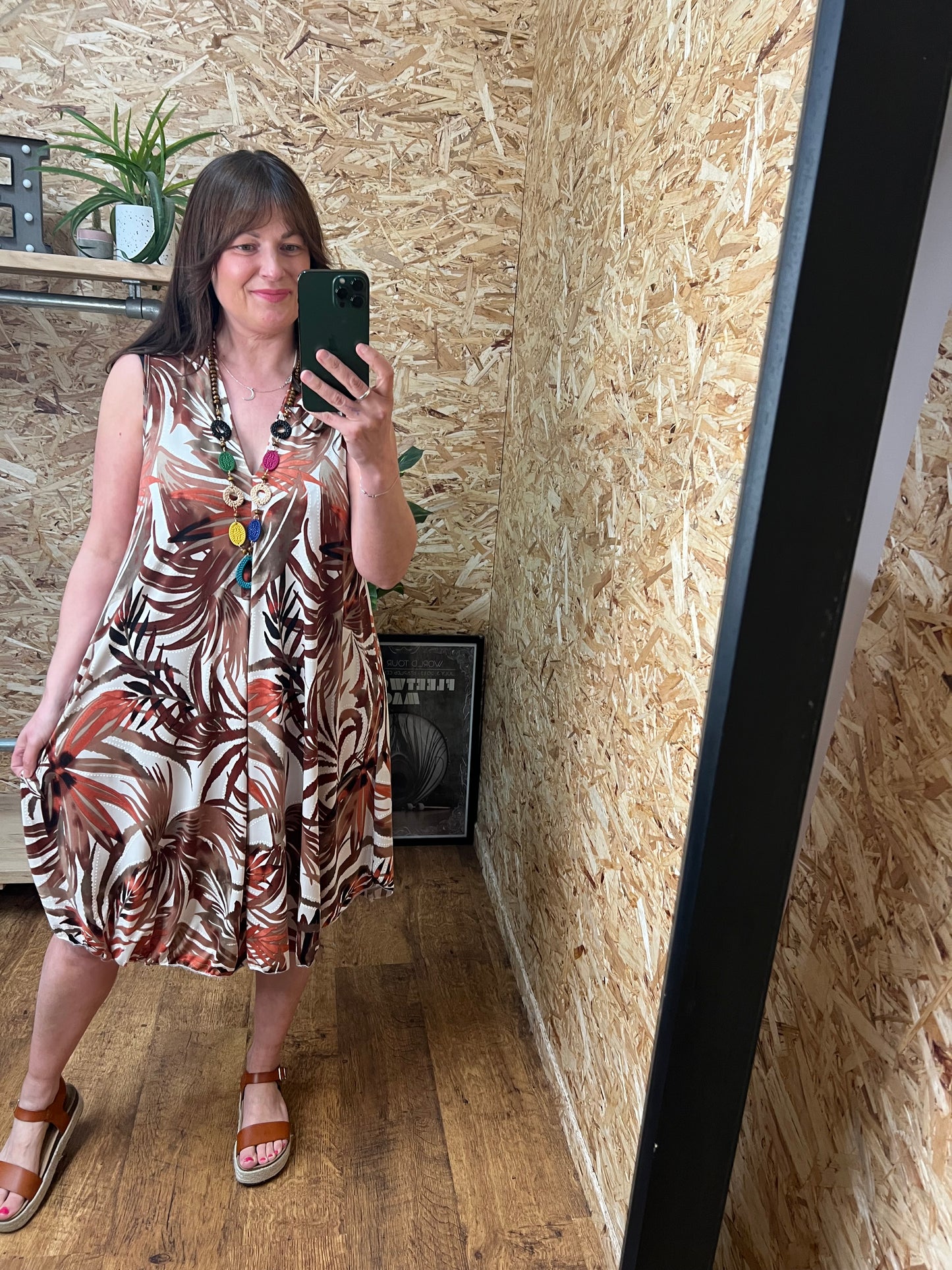 Palm Print Dress