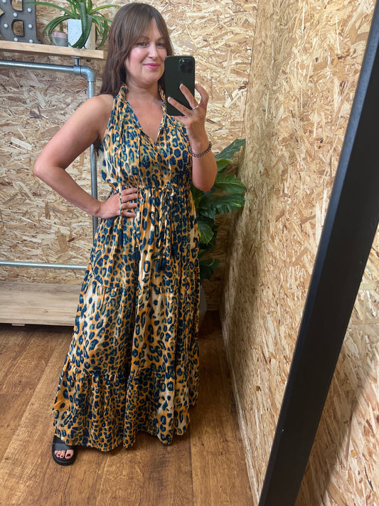 Leopard Stud Detail Maxi