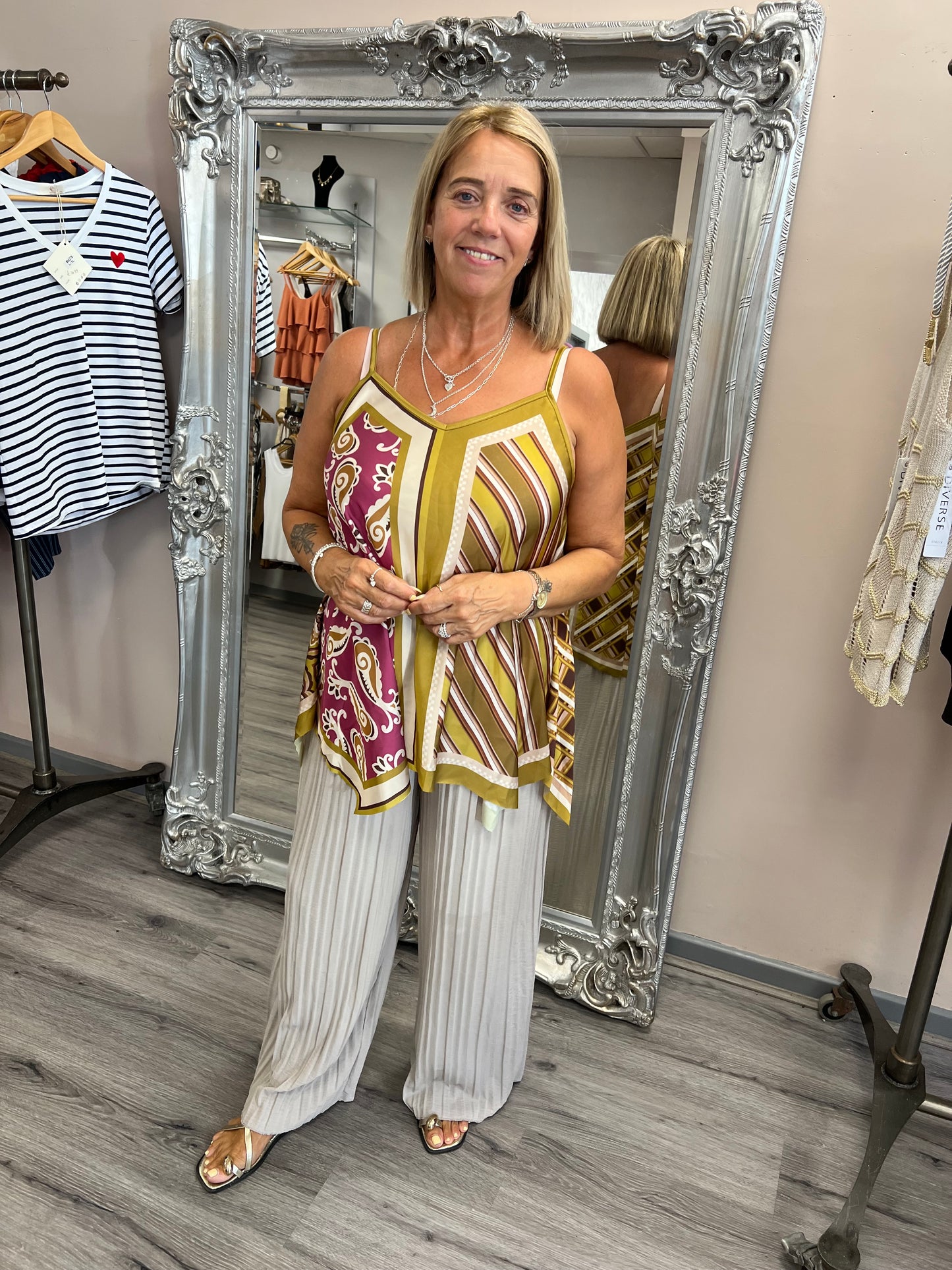 Tile Print Cami Vest