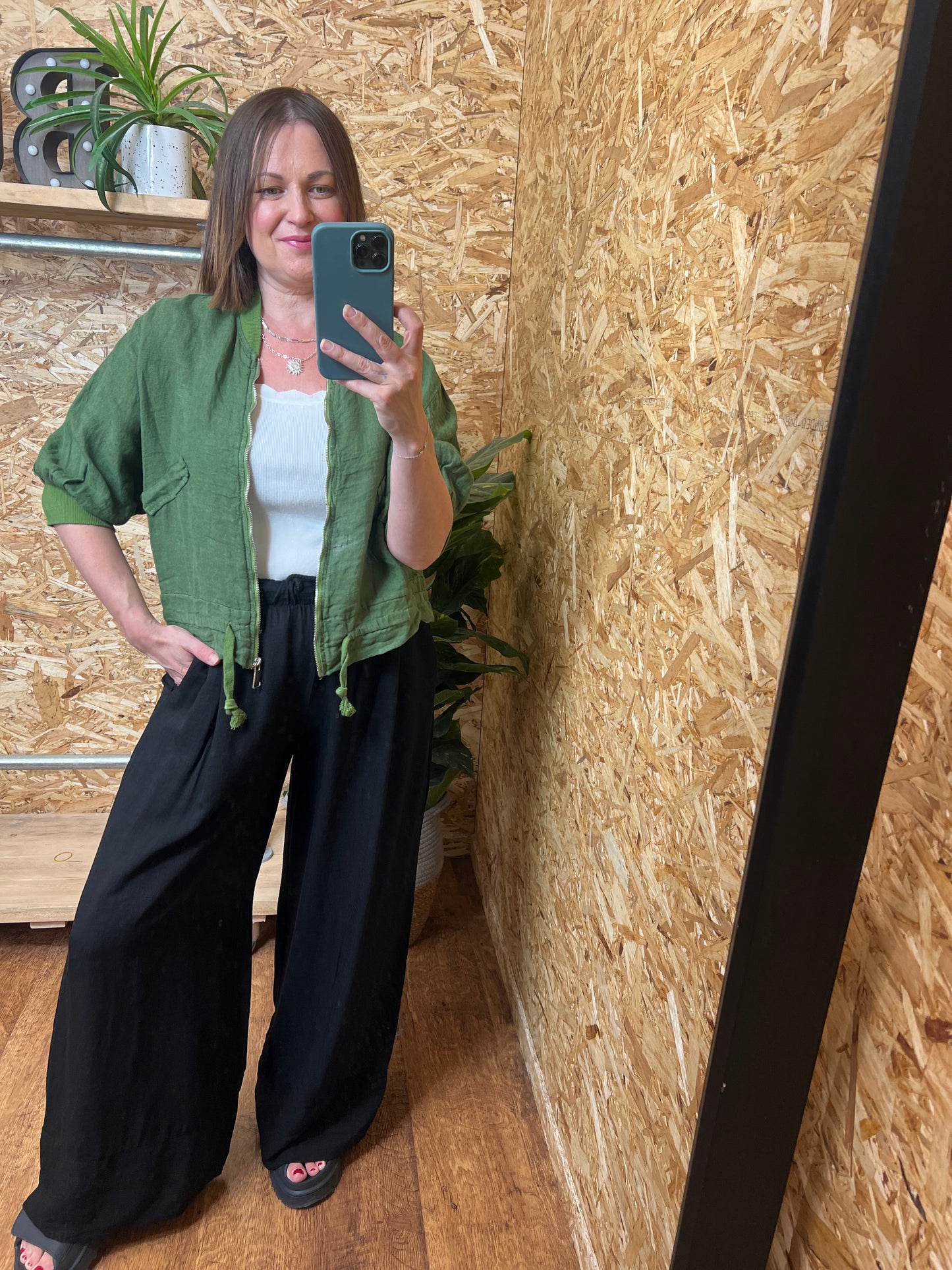 Linen Bomber Jacket