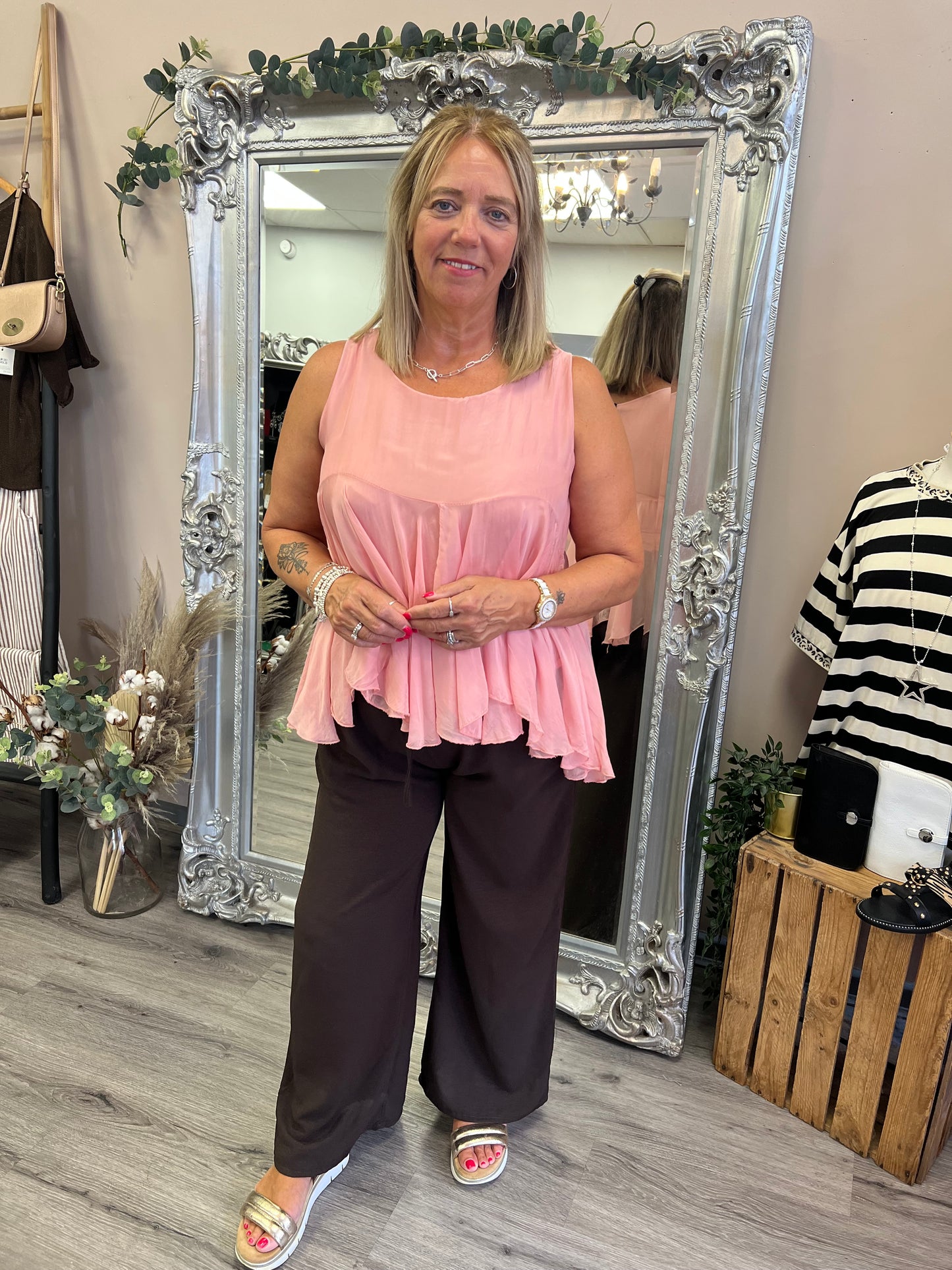 Lorella Silk Mix Top