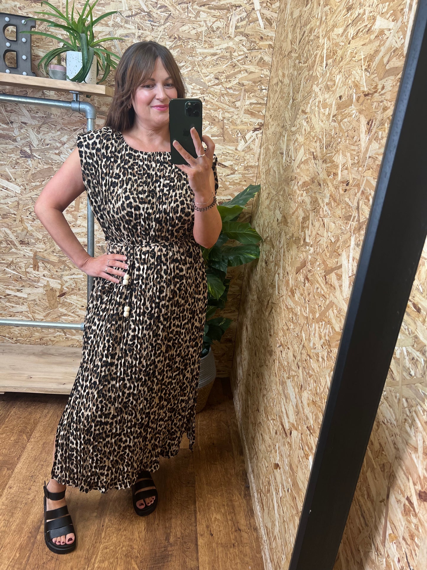 Leopard Pleated Dress