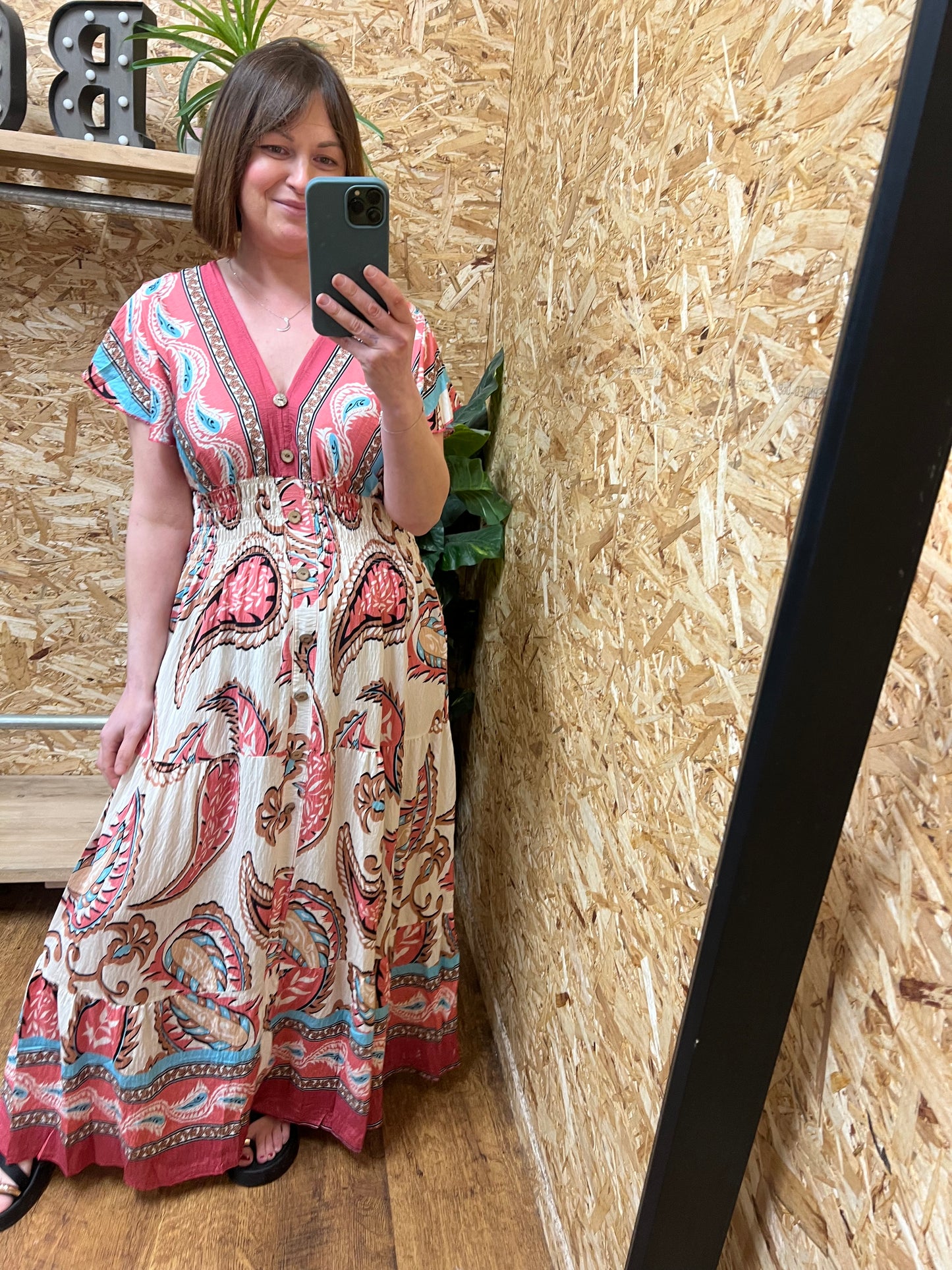 Paisley Print Maxi Dress