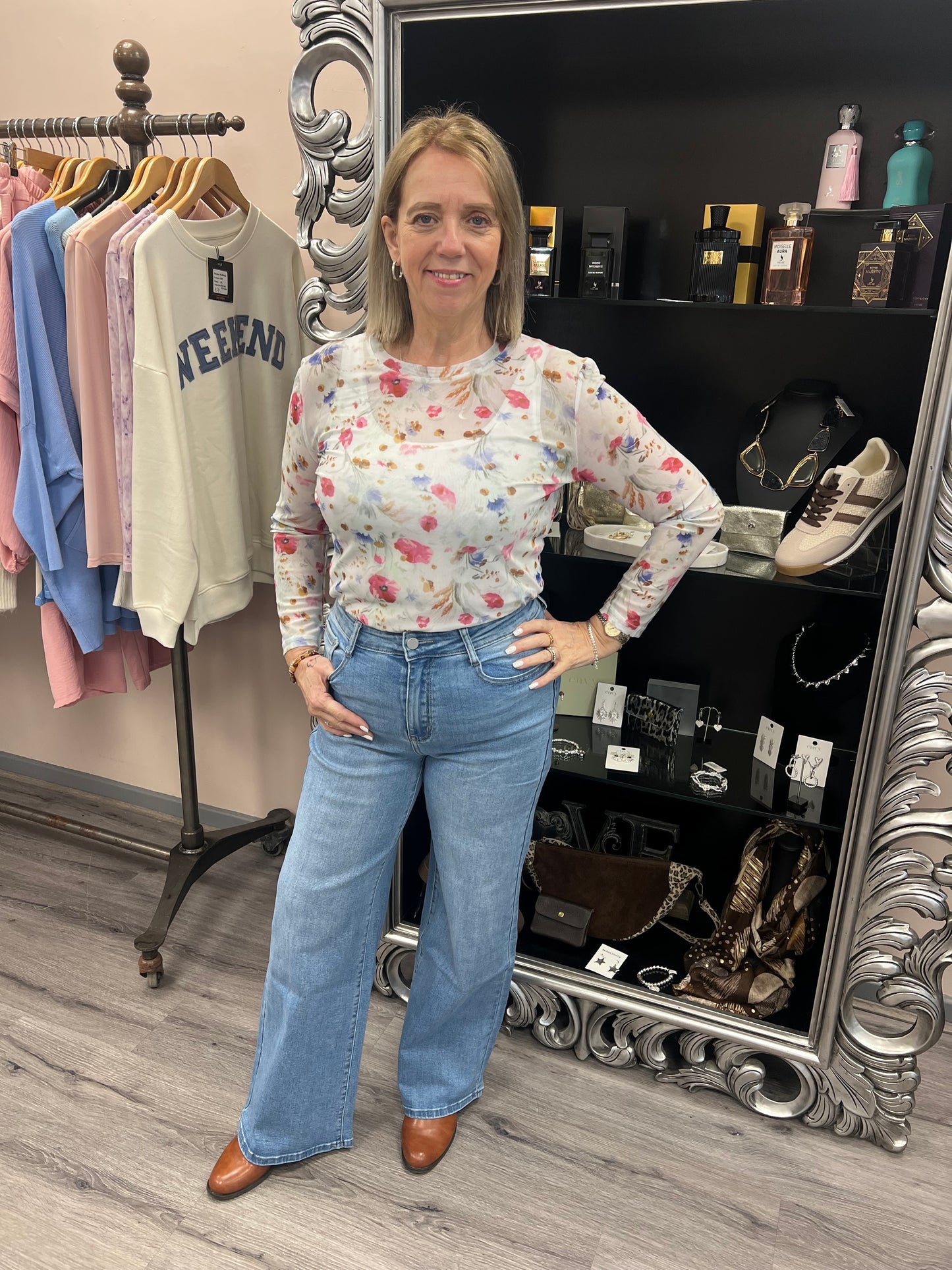 Poppy Mesh Top
