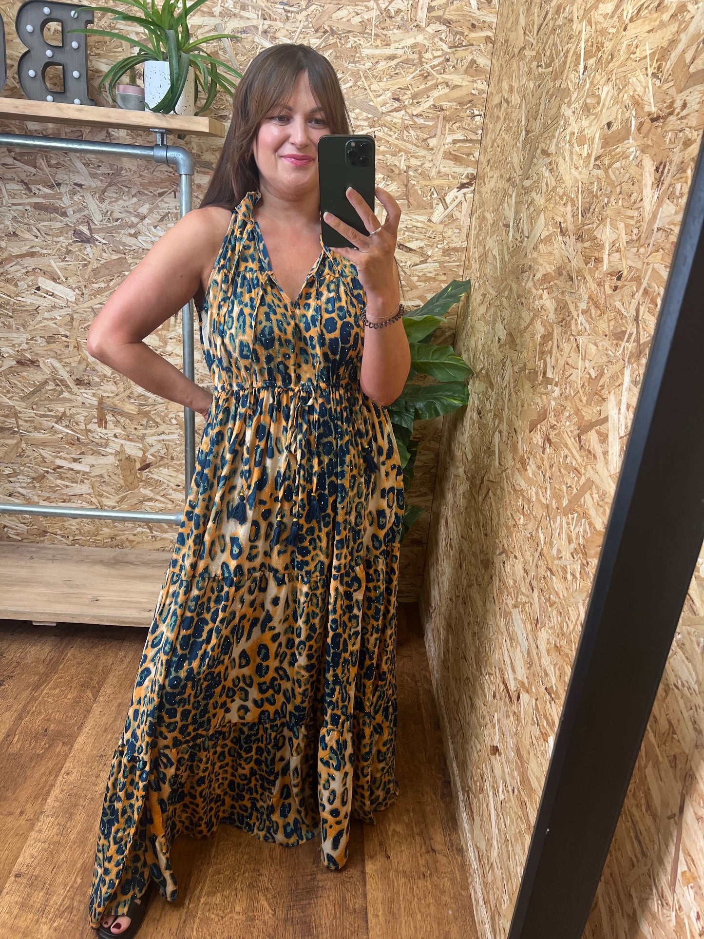 Leopard Stud Detail Maxi