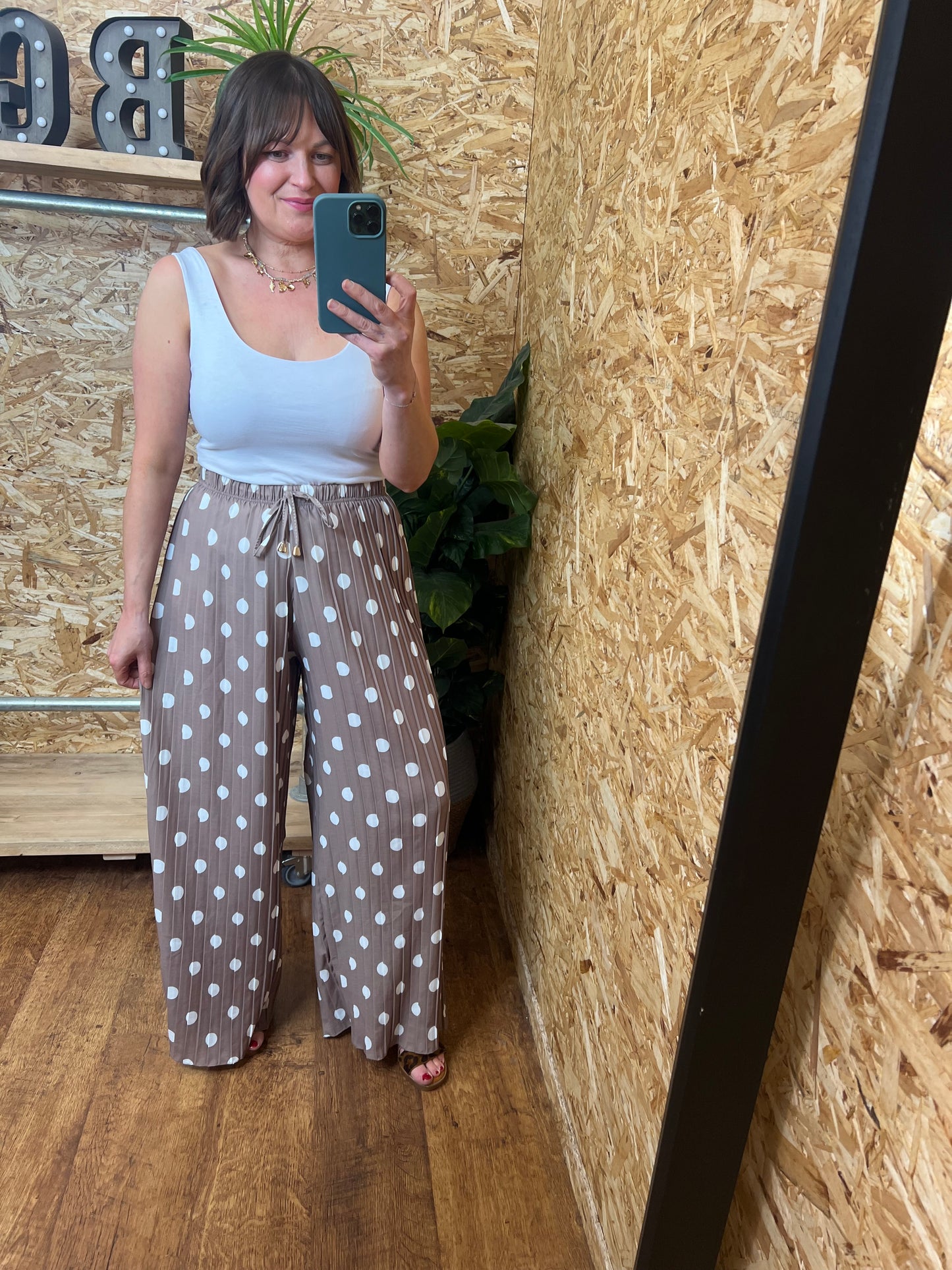 Polka Dot Pleated Trousers