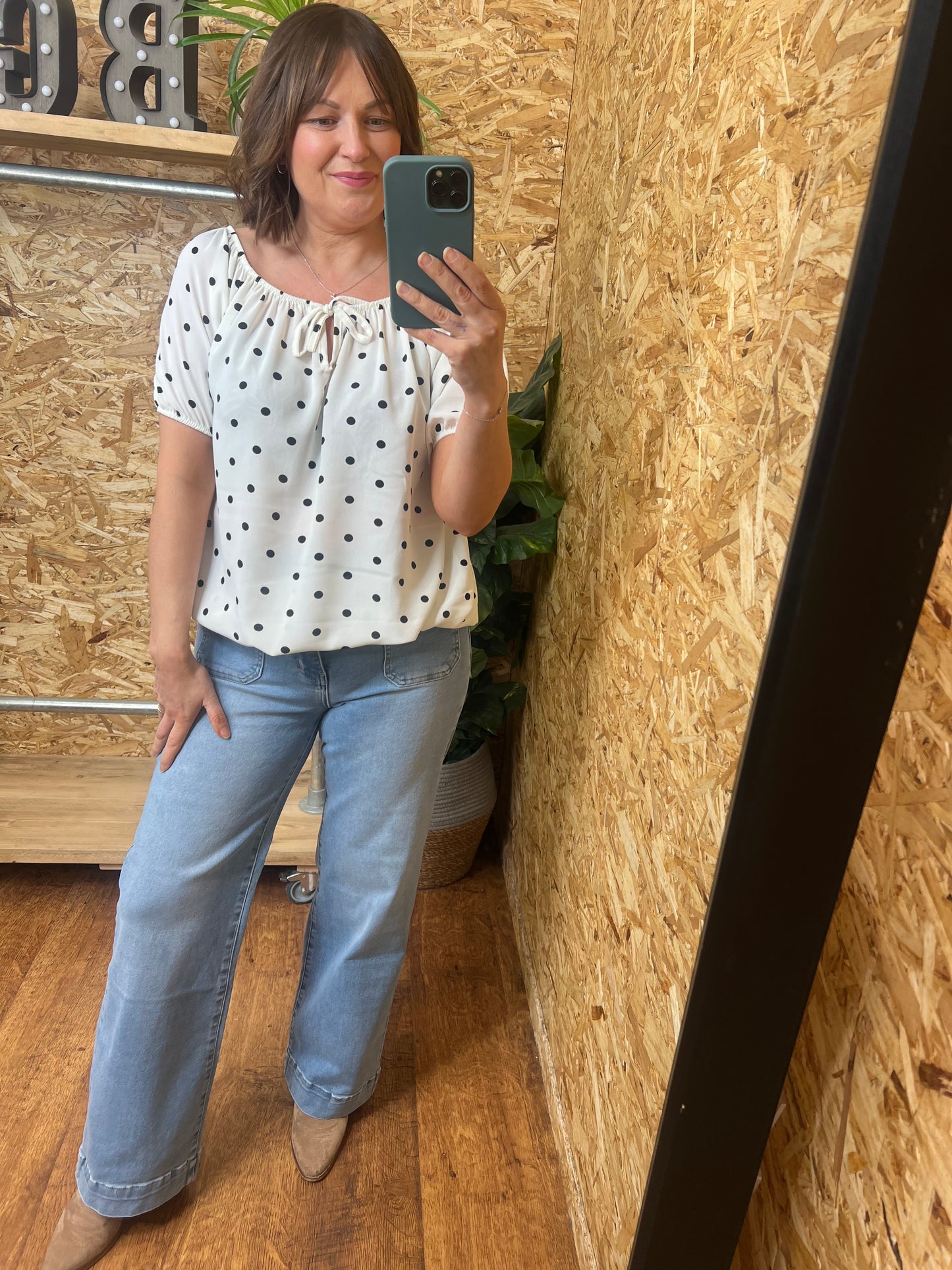 Polka Dot Bardot Top