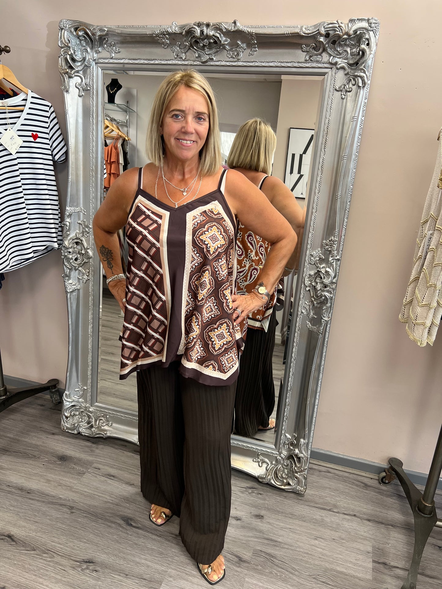 Tile Print Cami Vest