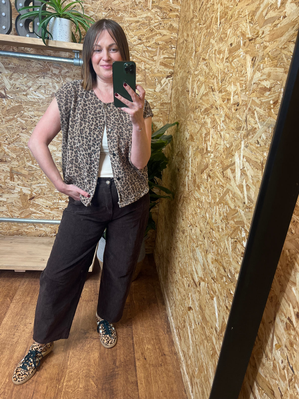 Cord Barrel Leg Trousers