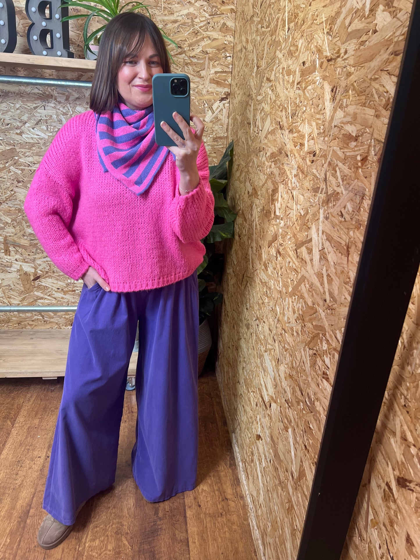 Needlecord Wide Leg Trousers