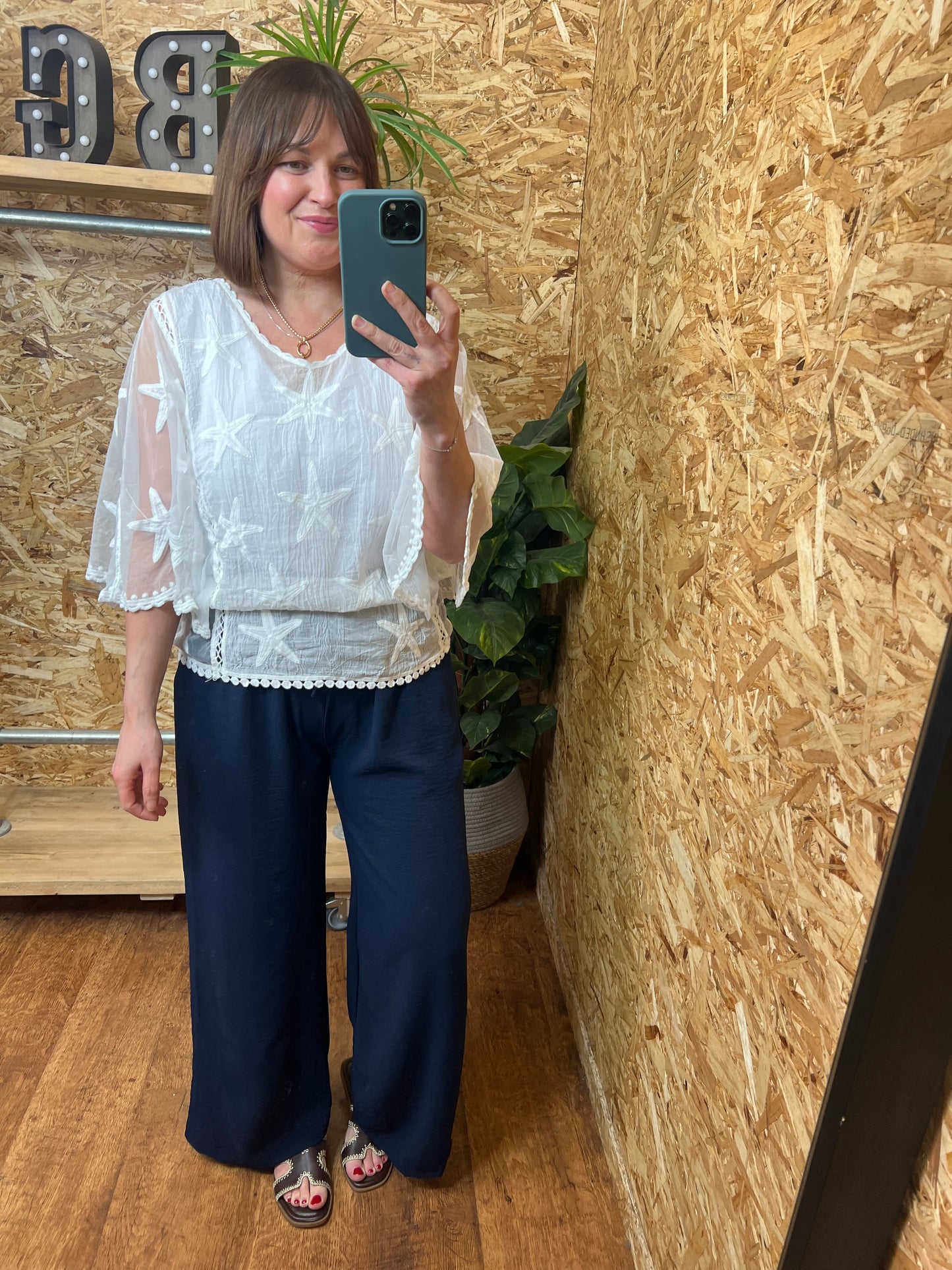 Star Lace Detail Top