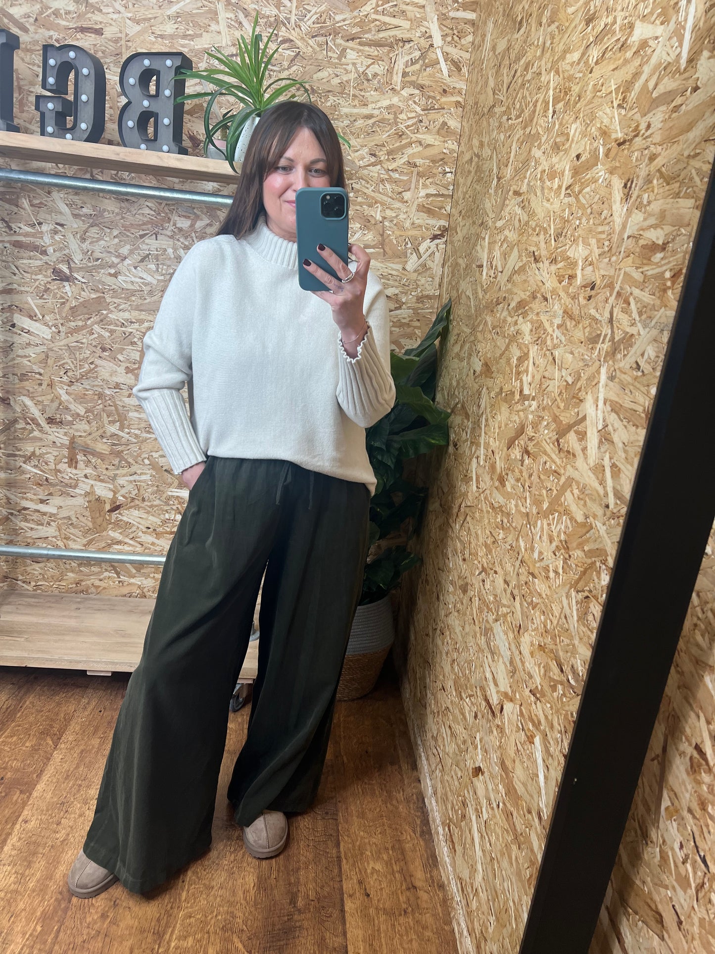 Needlecord Wide Leg Trousers