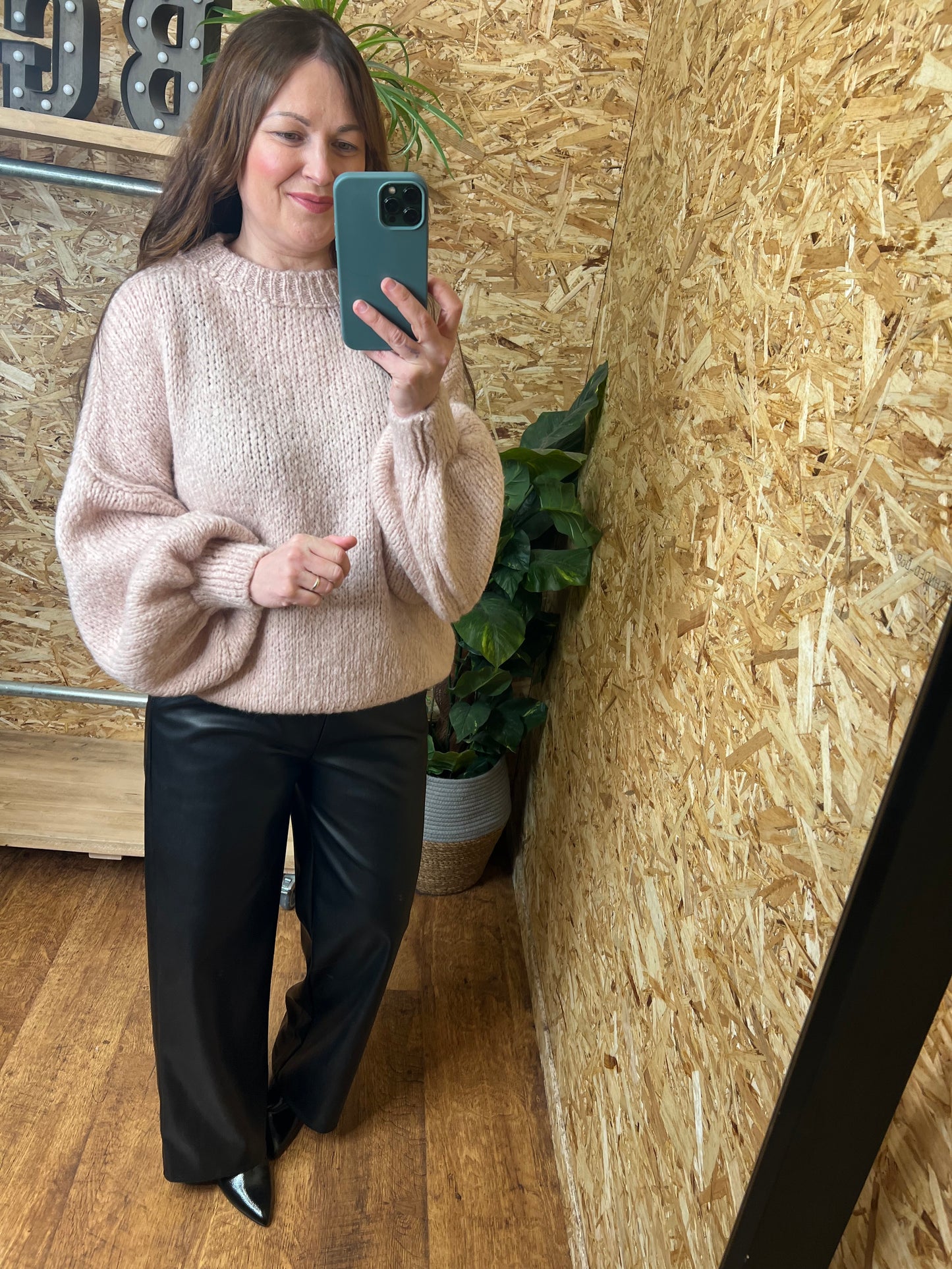 Balloon Sleeve Knit- Dusky Pink