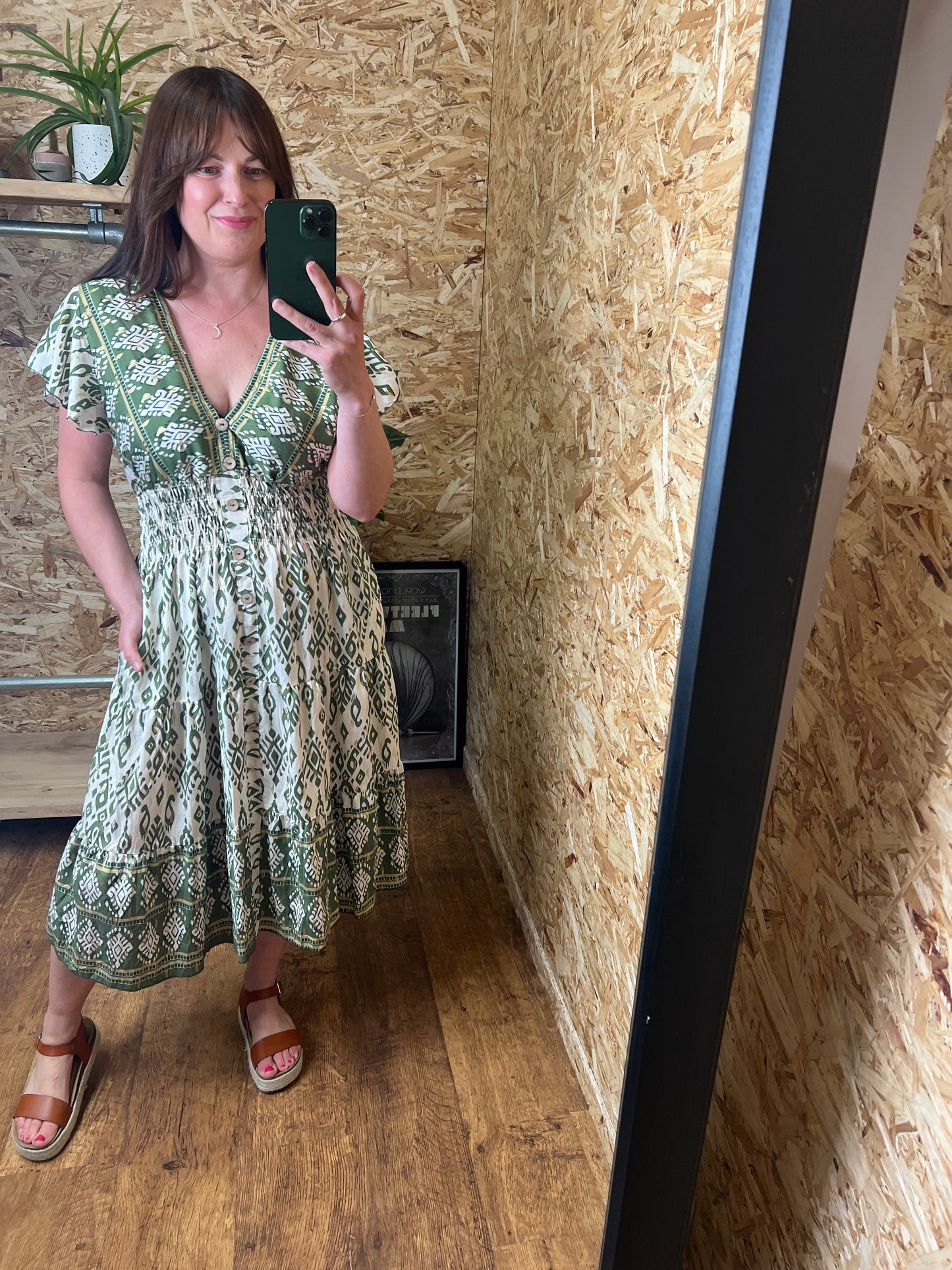 Aztec Print Midi Dress