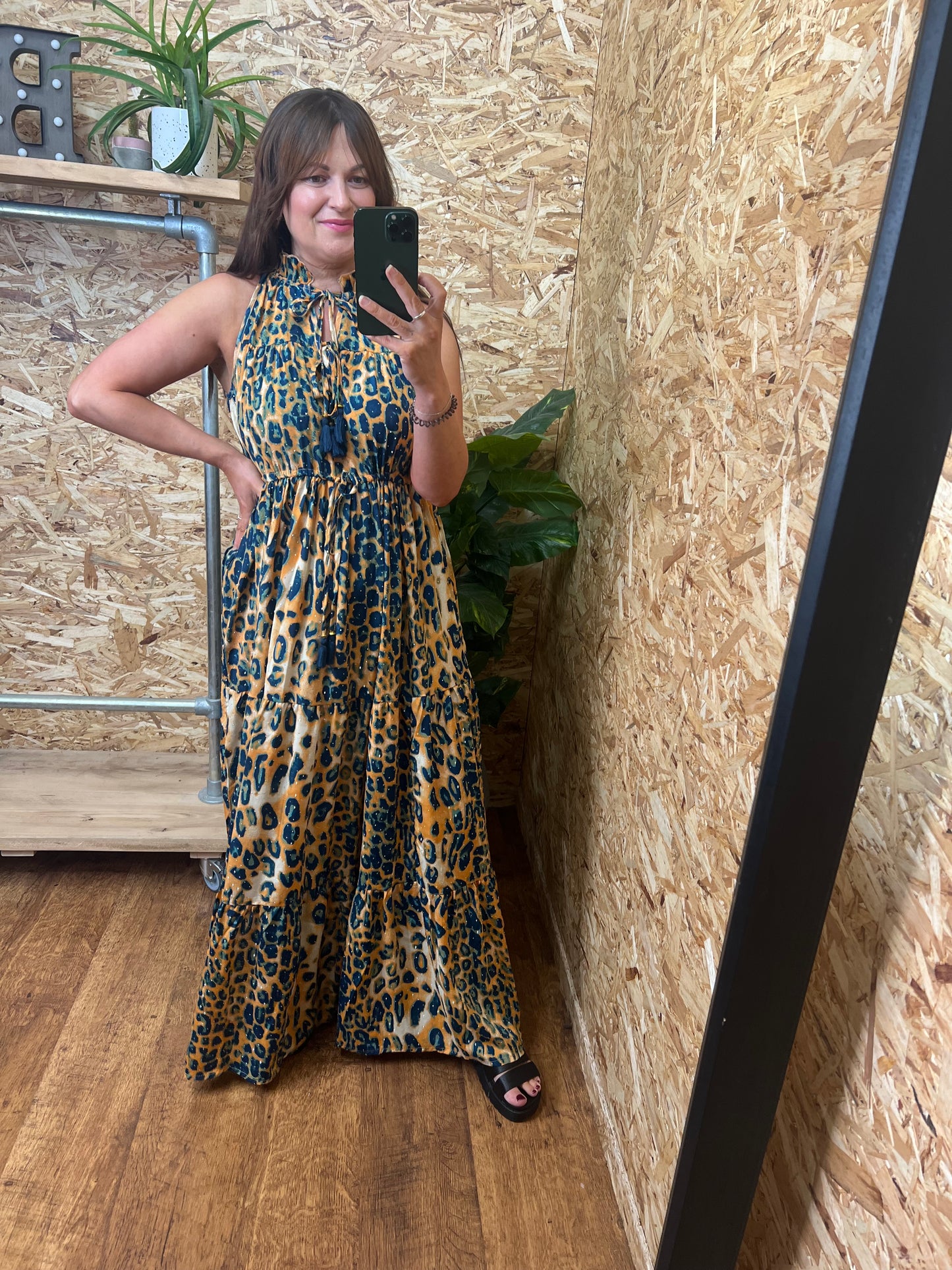 Leopard Stud Detail Maxi