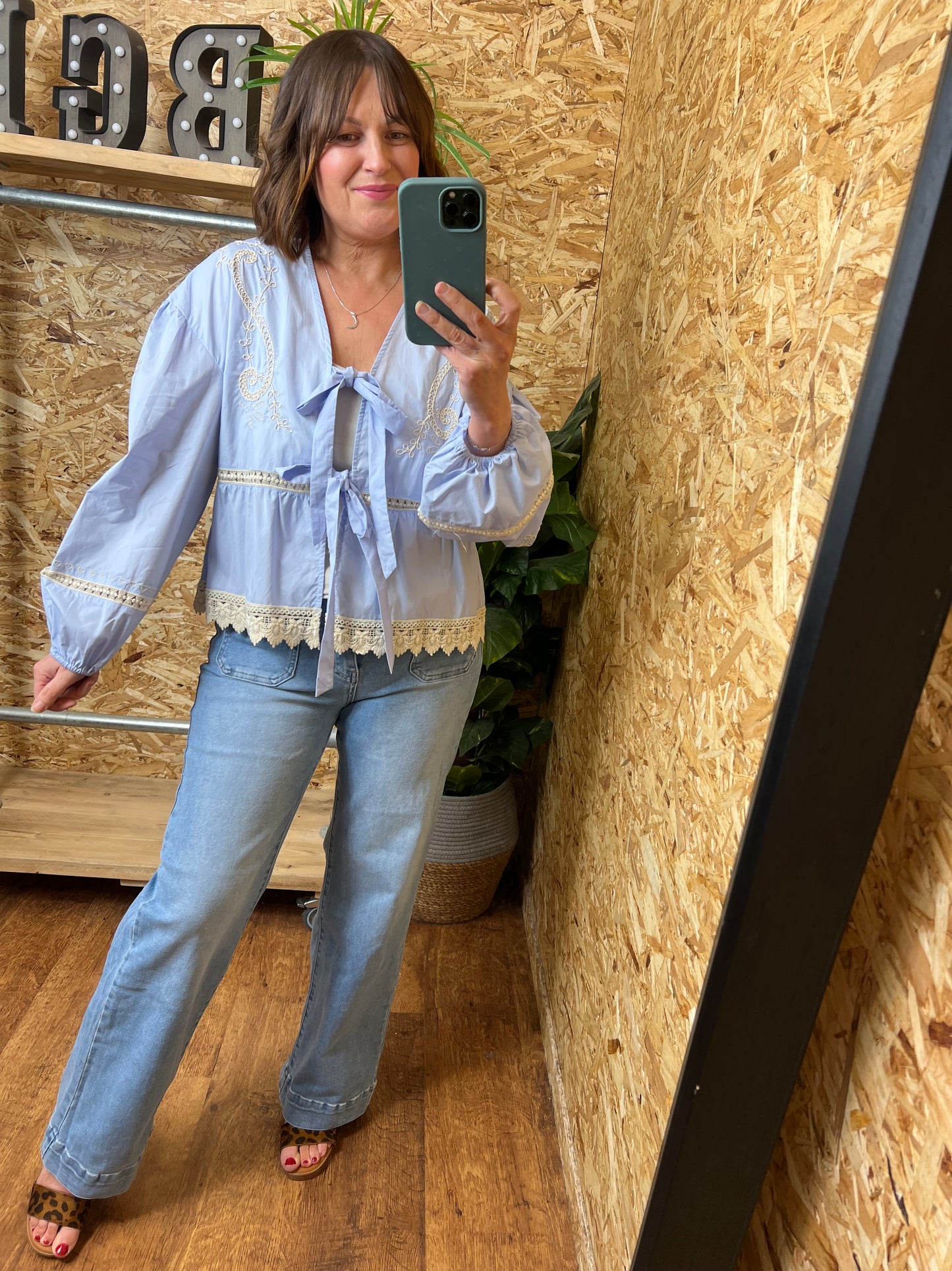 Embroidered Tie Shirt