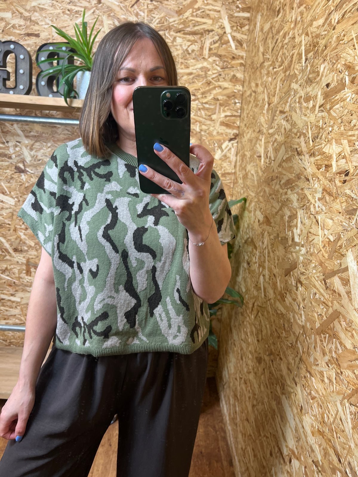Camo Print Short Knit