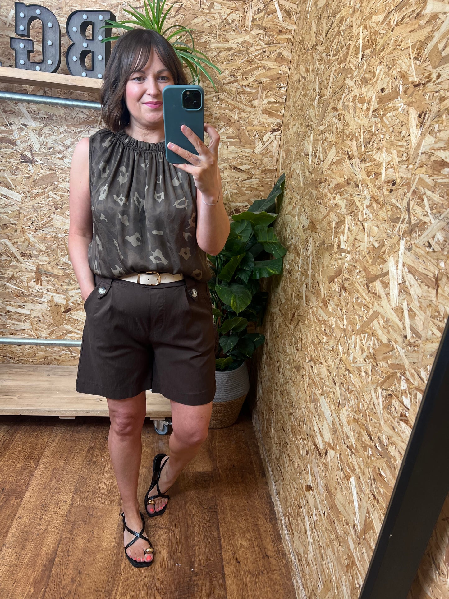 Belted Button Shorts