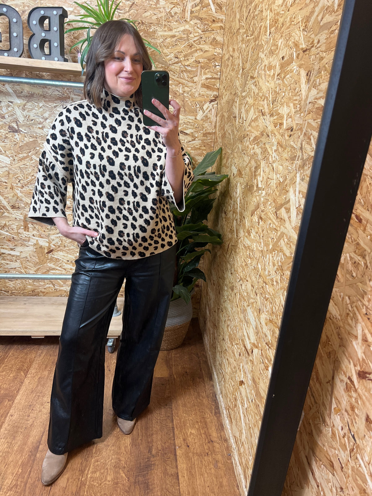 Leopard Piped Edge Knit