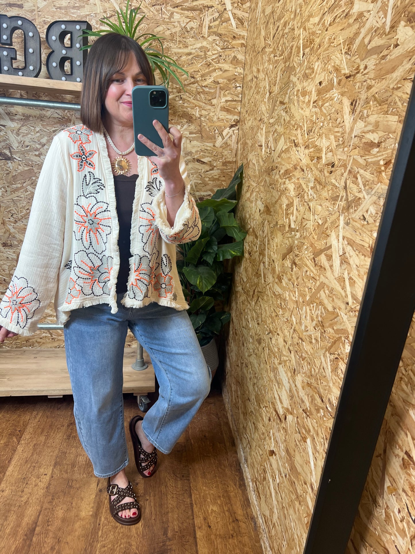 Embroidered Fringe Jacket