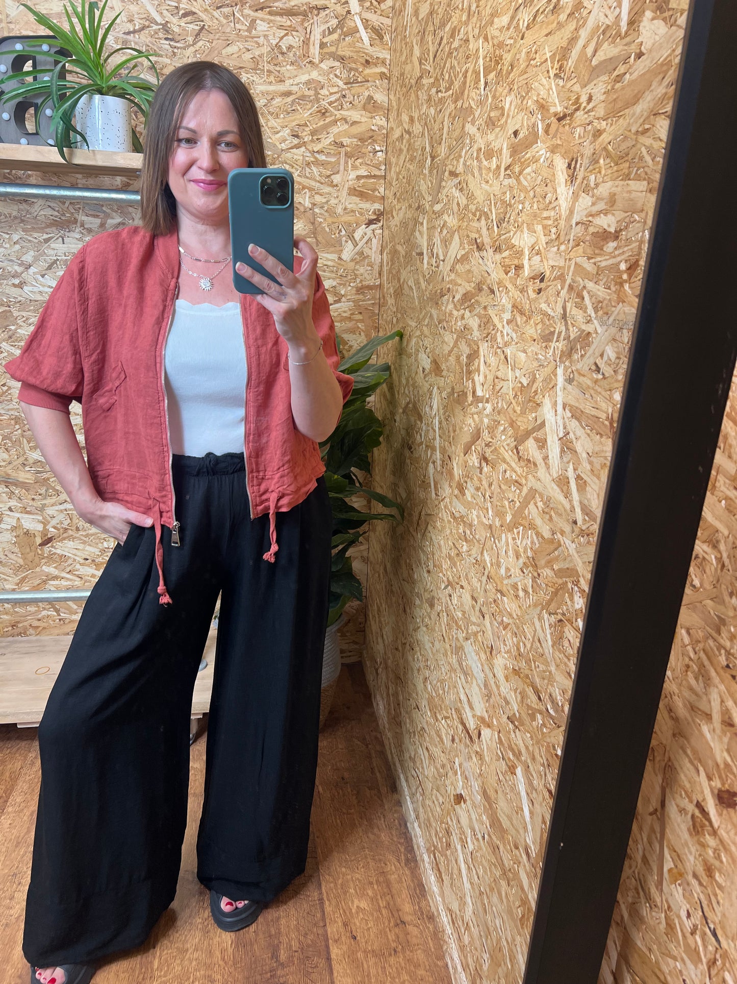 Linen Bomber Jacket
