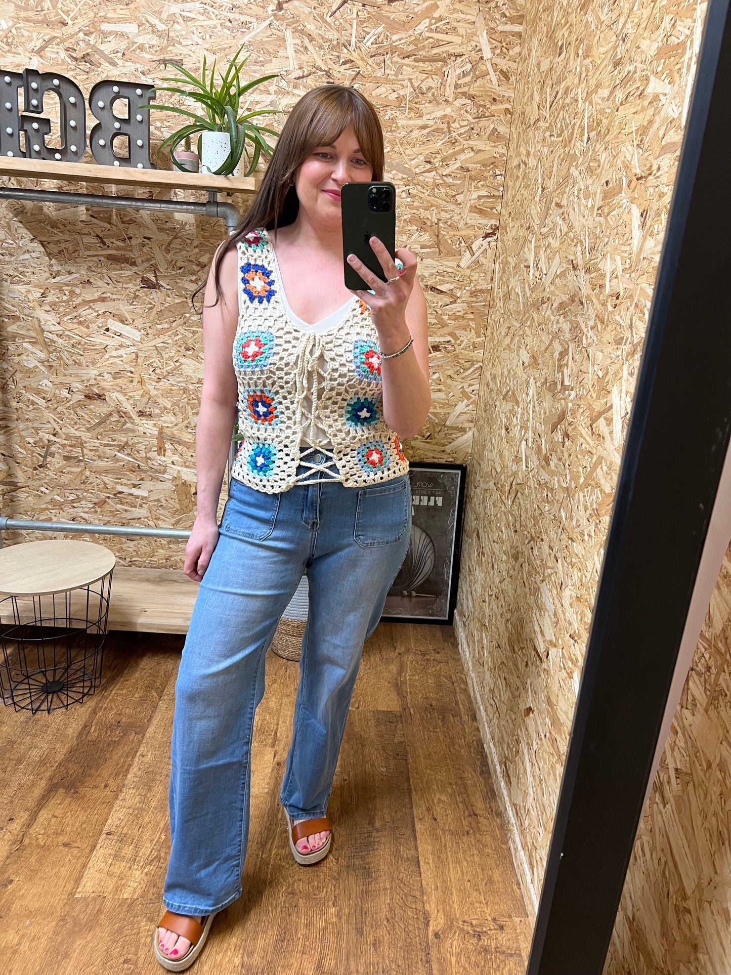 Pocket Front Wide Leg Jeans