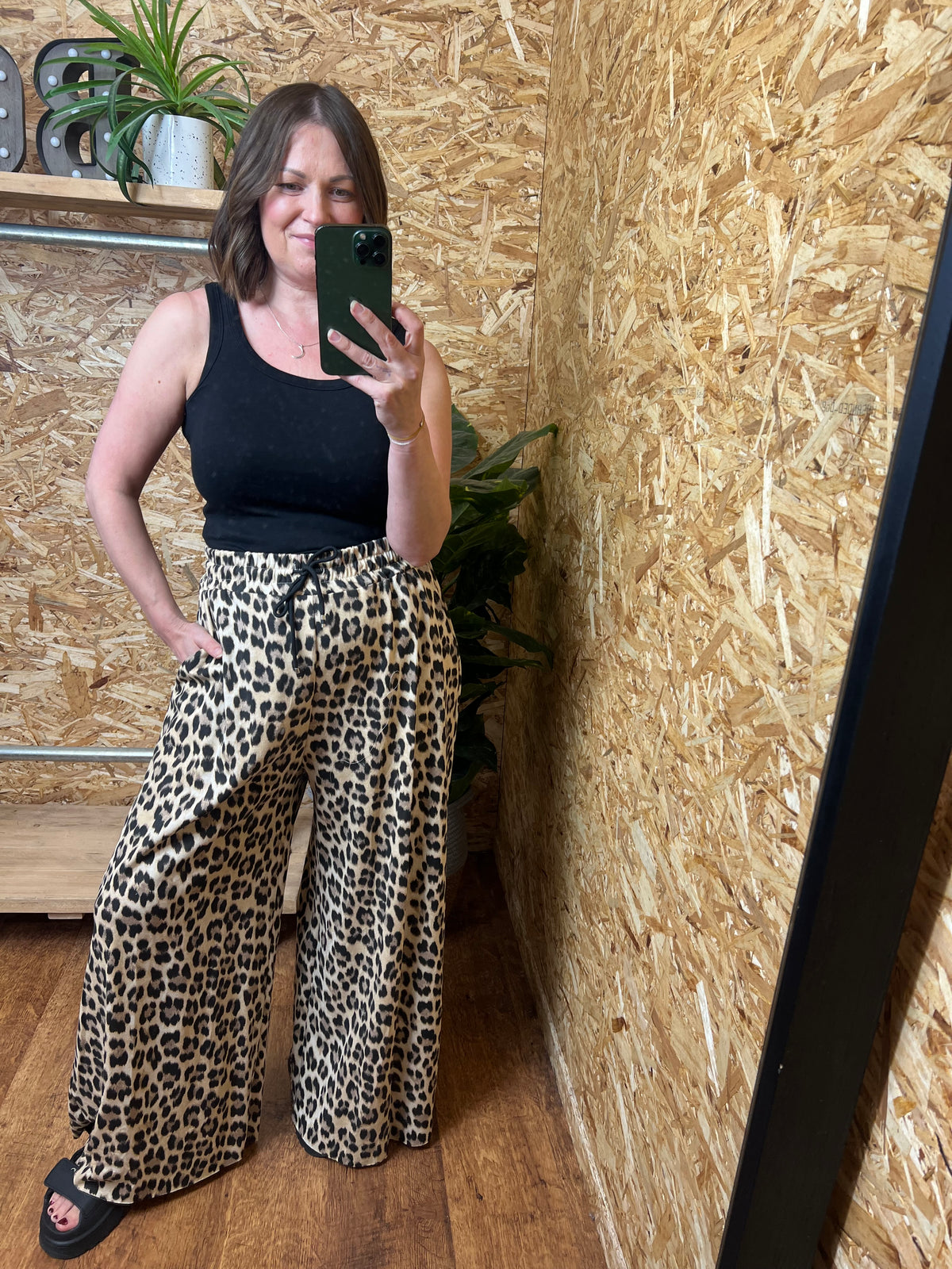 Leopard Wide Leg Joggers