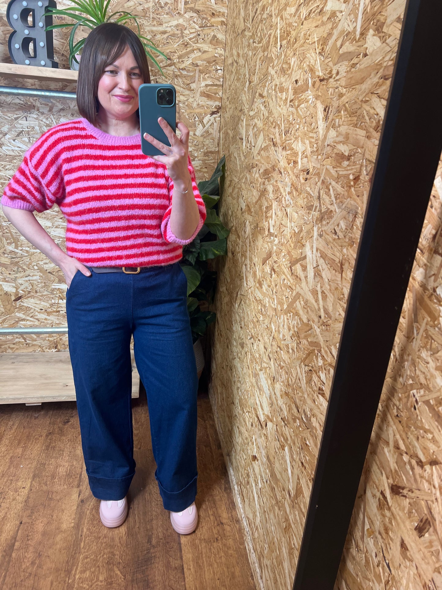 Short Sleeve Stripe Knit