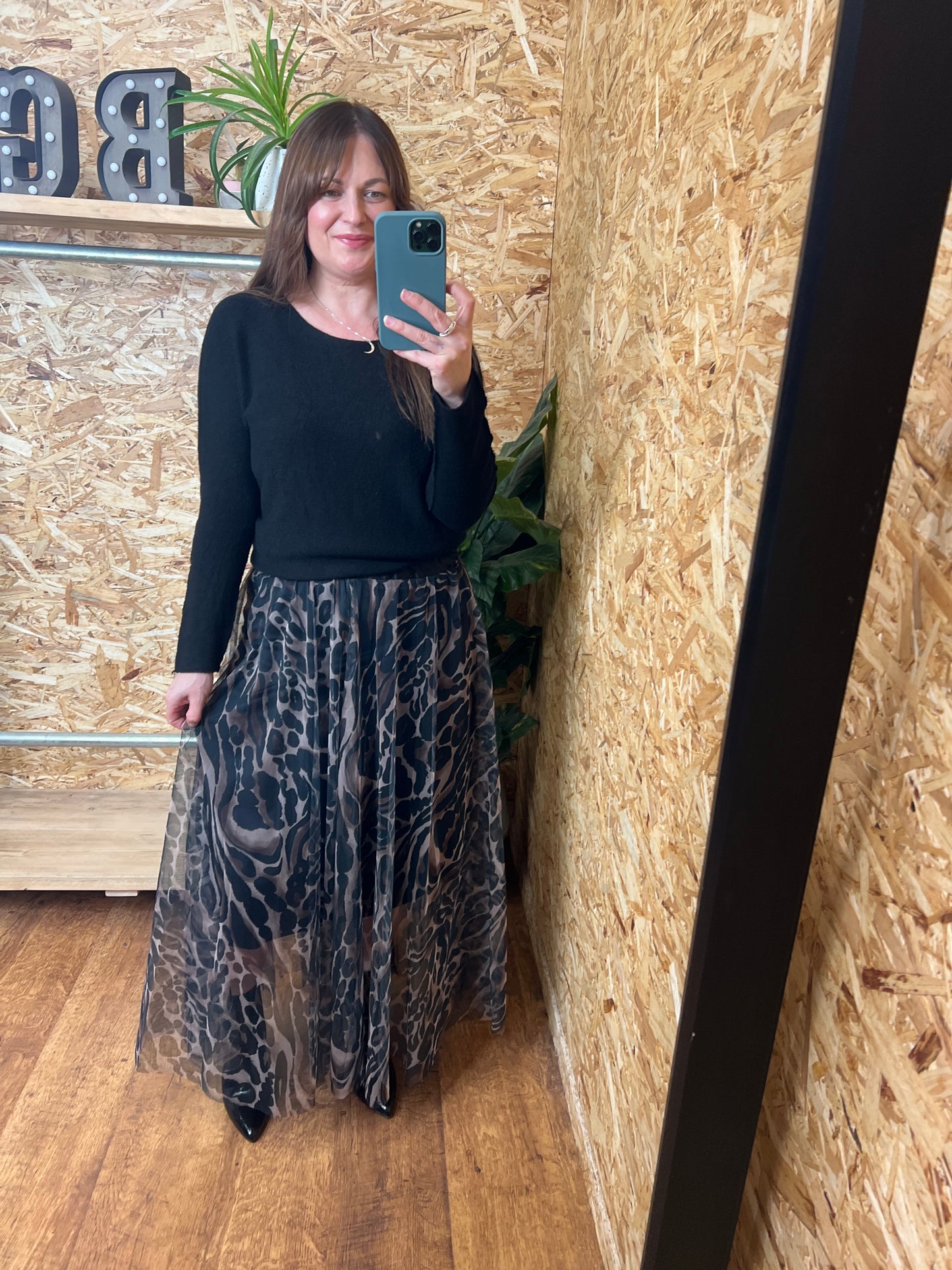 Animal Print Tulle Skirt