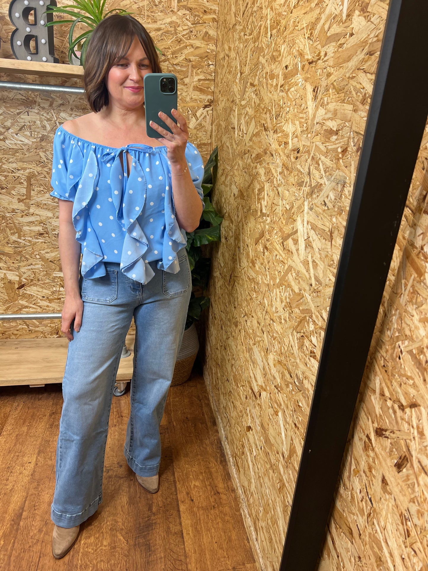 Polka Dot Bardot Top