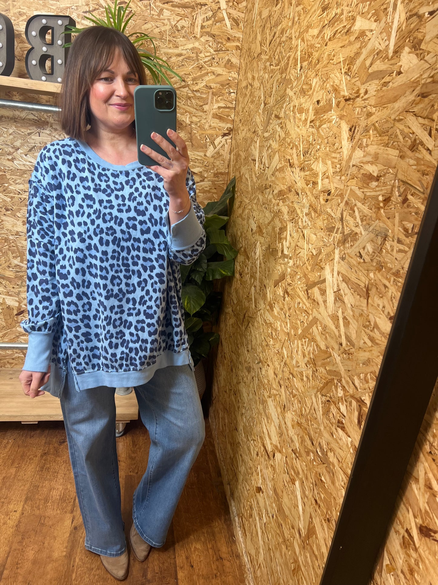 Oversized Animal Print Sweatshirt