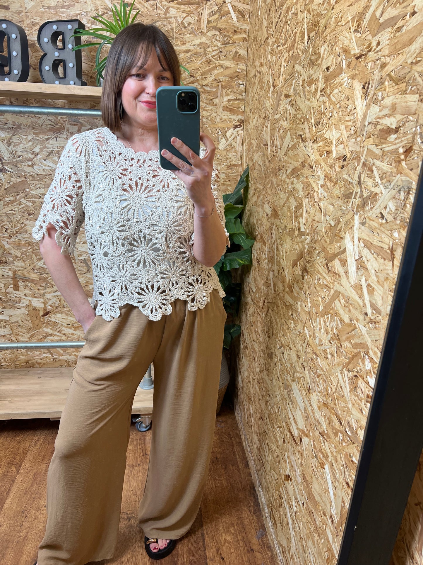 Serena Sequin Crochet Top