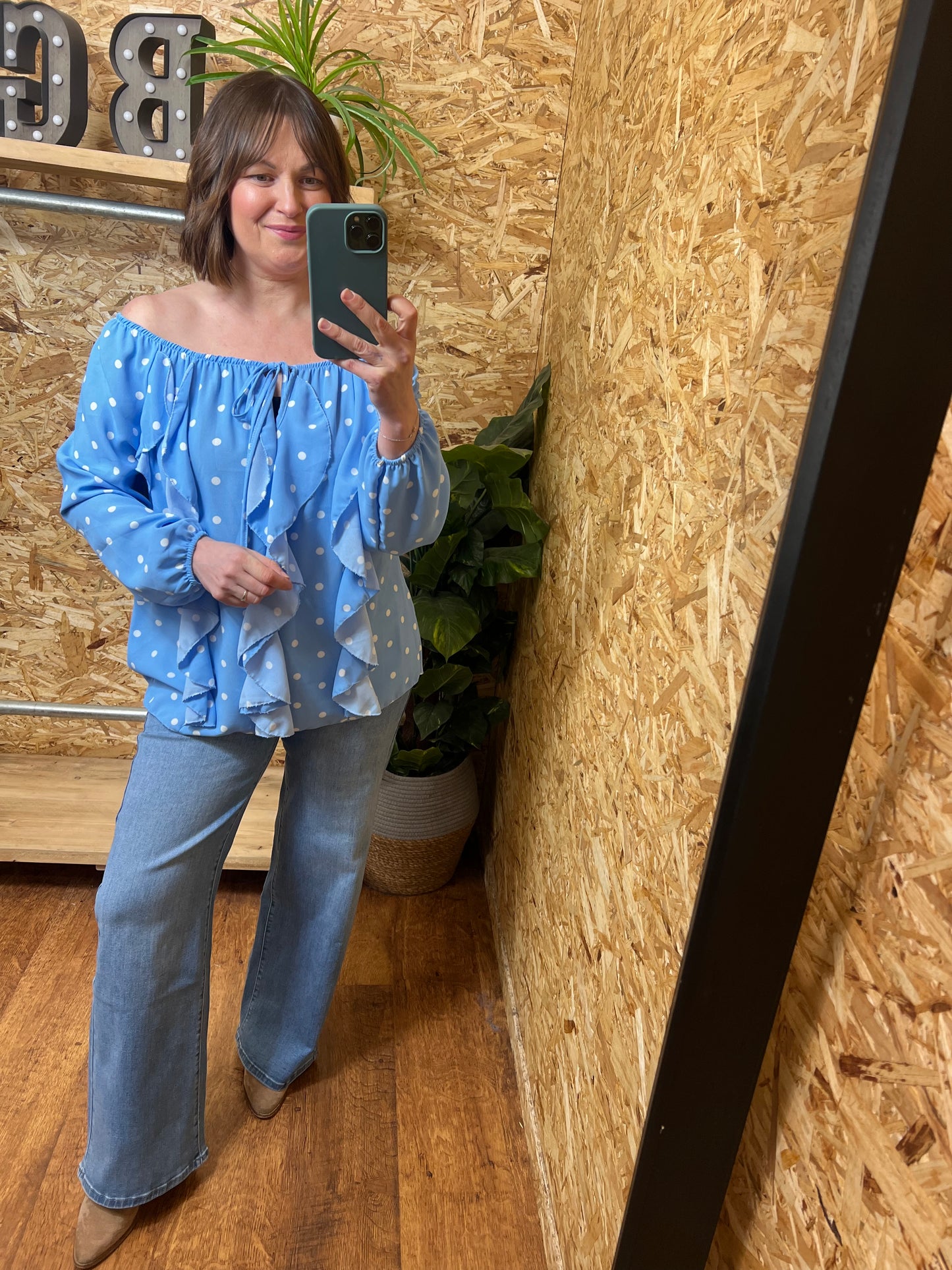 Polka Dot Frill Blouse