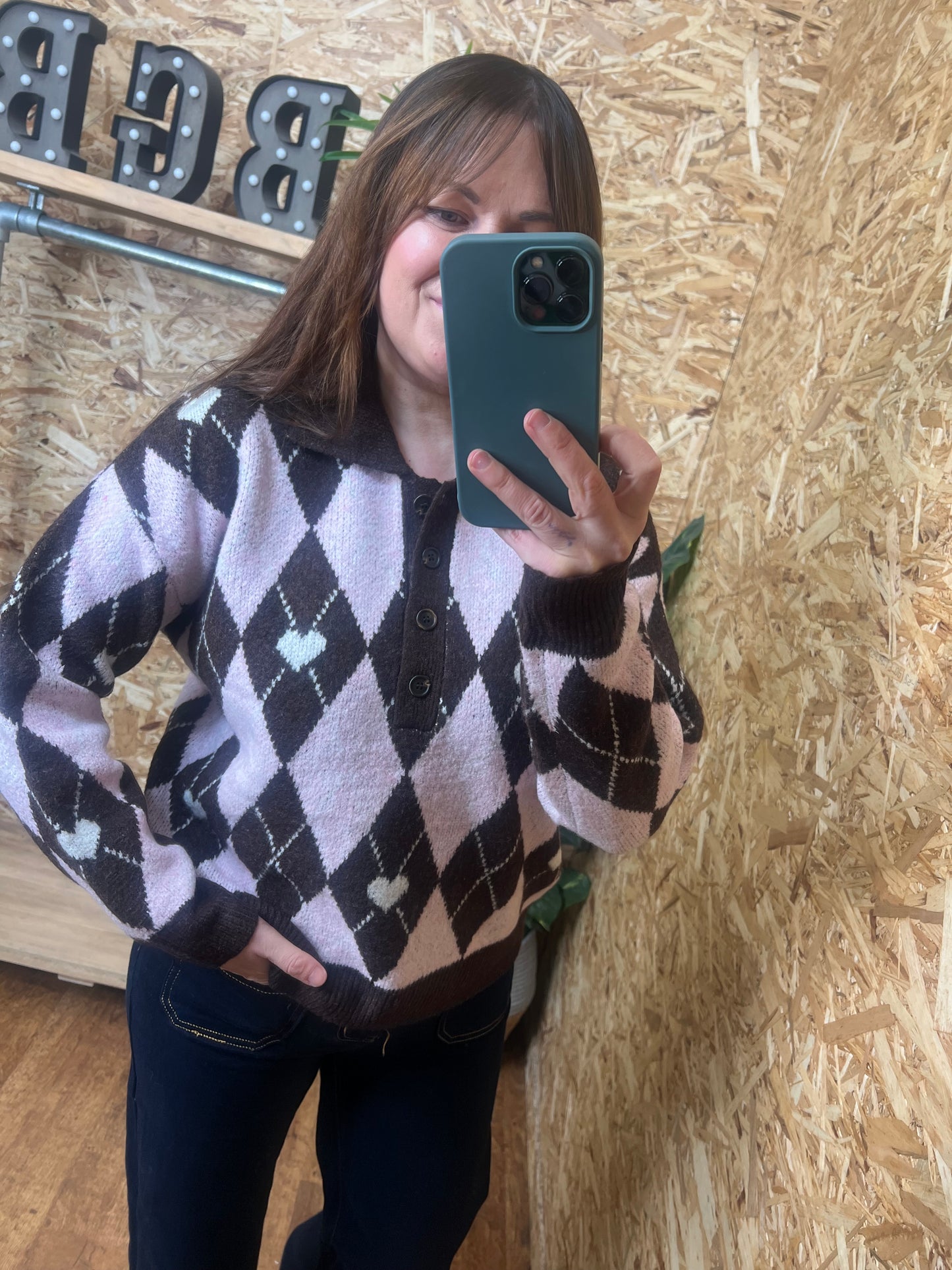 Argyle Heart Knit