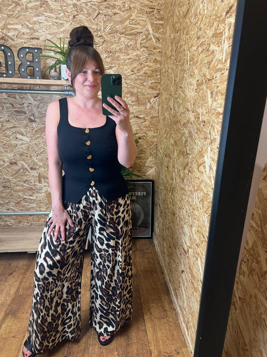 Gold Button Tailored Vest