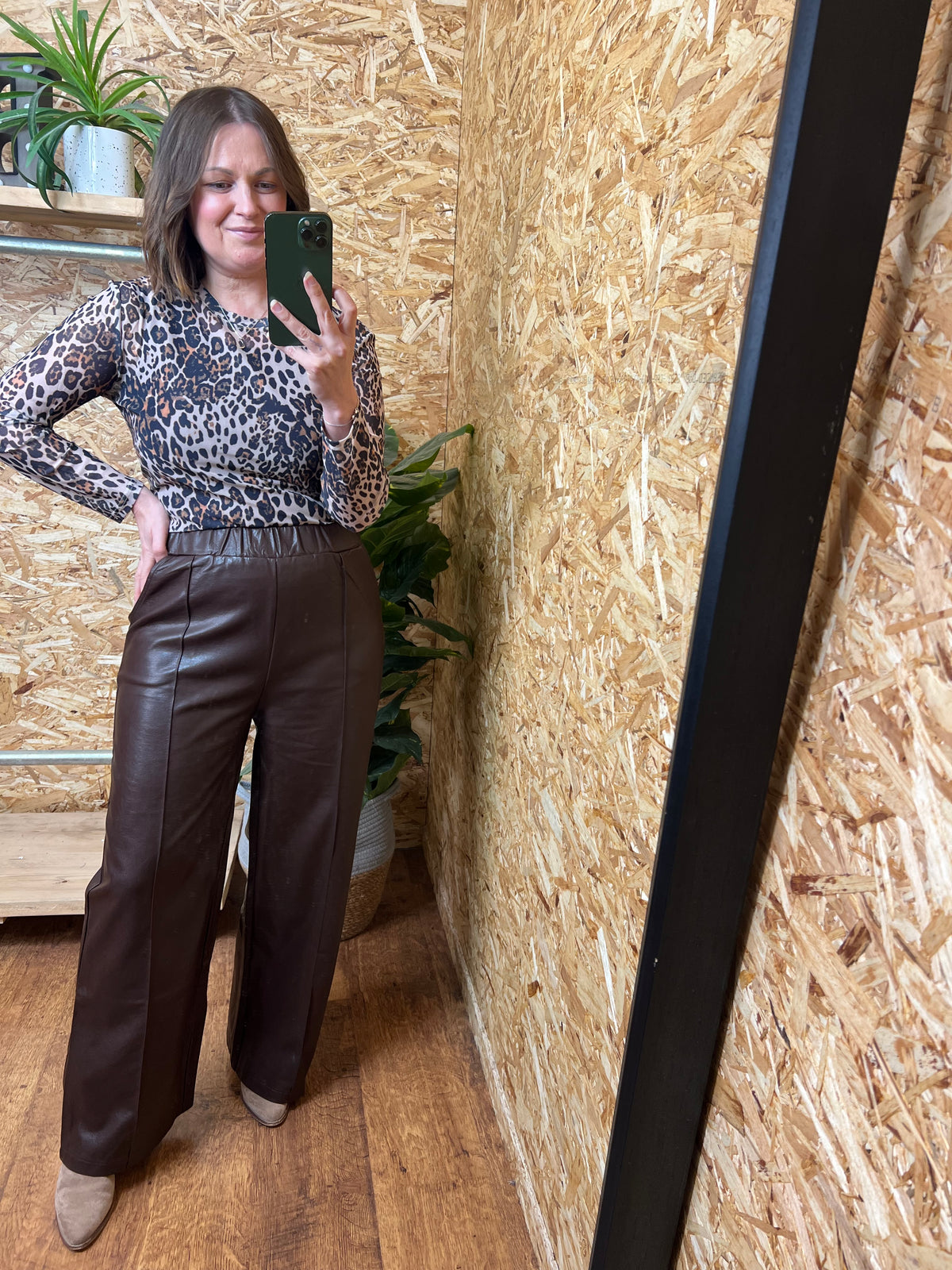 **Pre Order ** Pu Seam Front Trousers