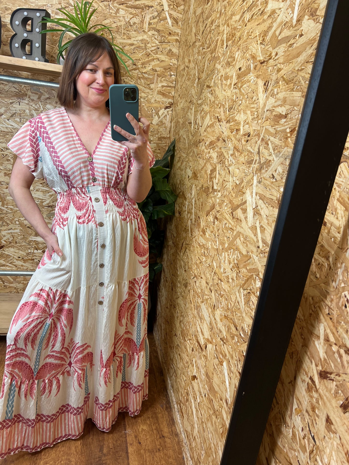 Palm Print Maxi Dress