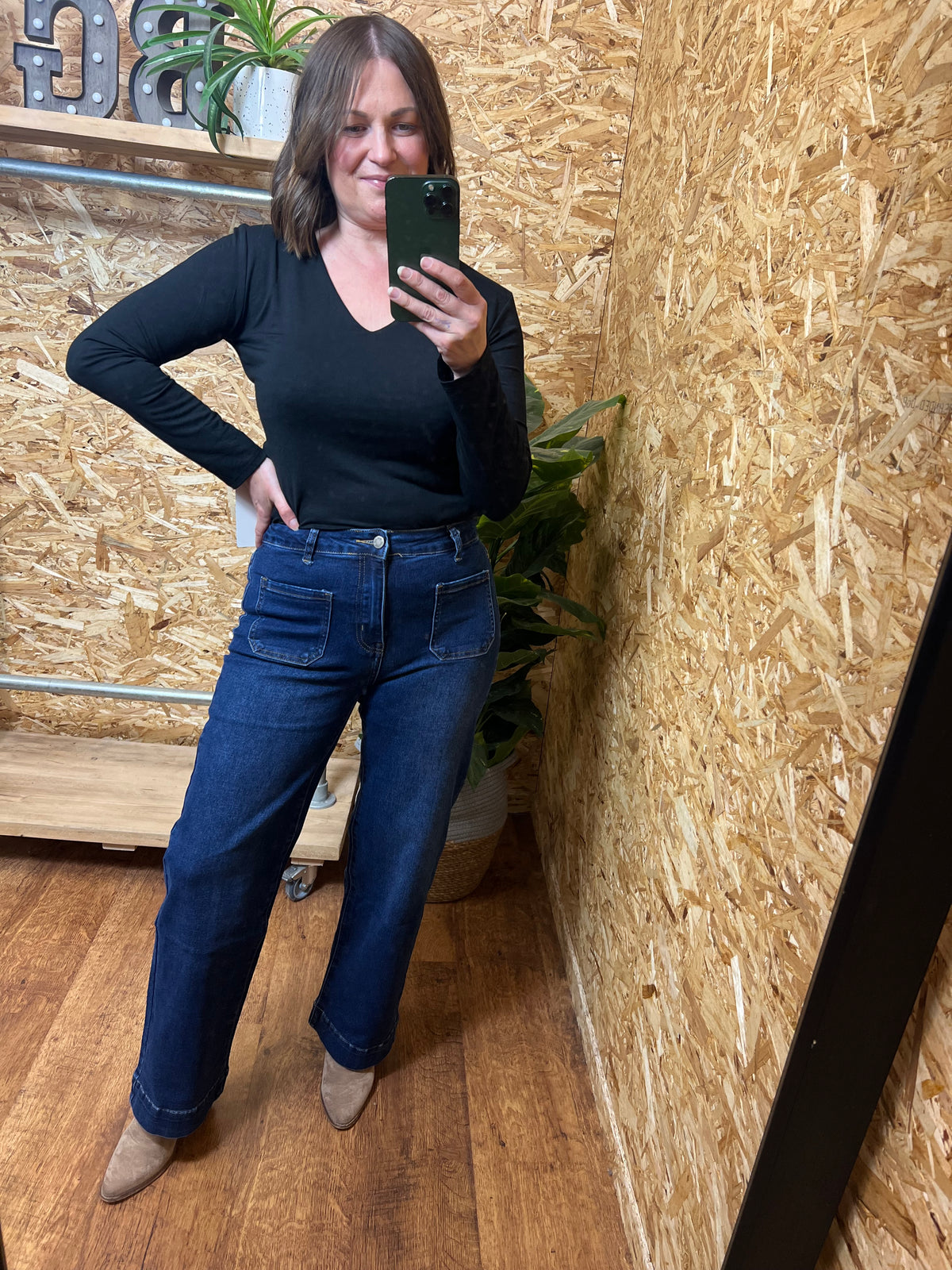 Dark Denim Pocket Front Jeans