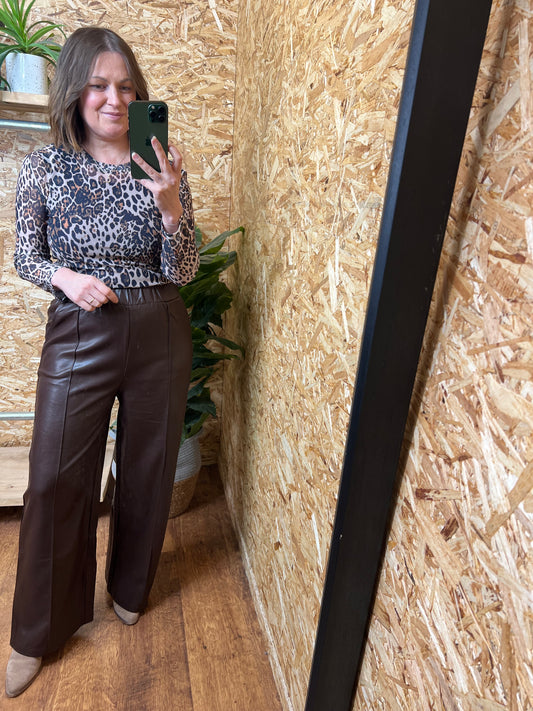 **Pre Order ** Pu Seam Front Trousers