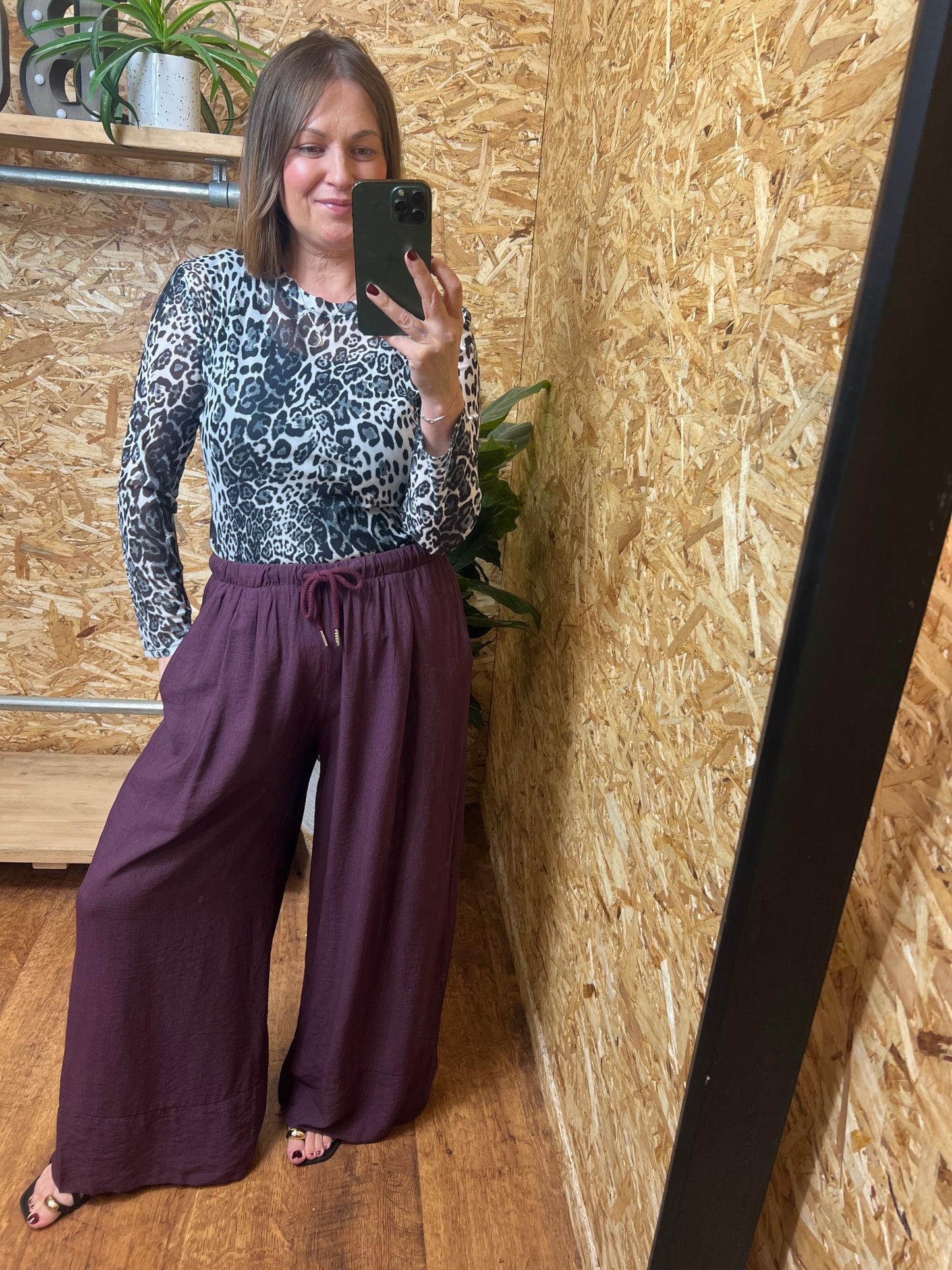 Animal Print Mesh Top