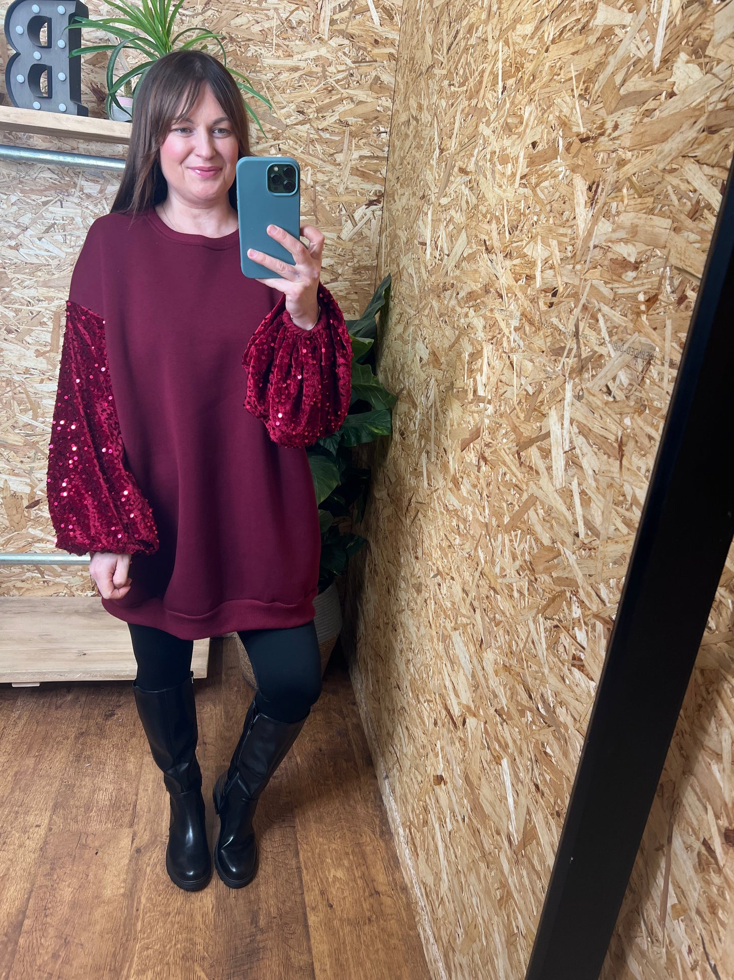 Sequin Sleeve Sweater/Dress