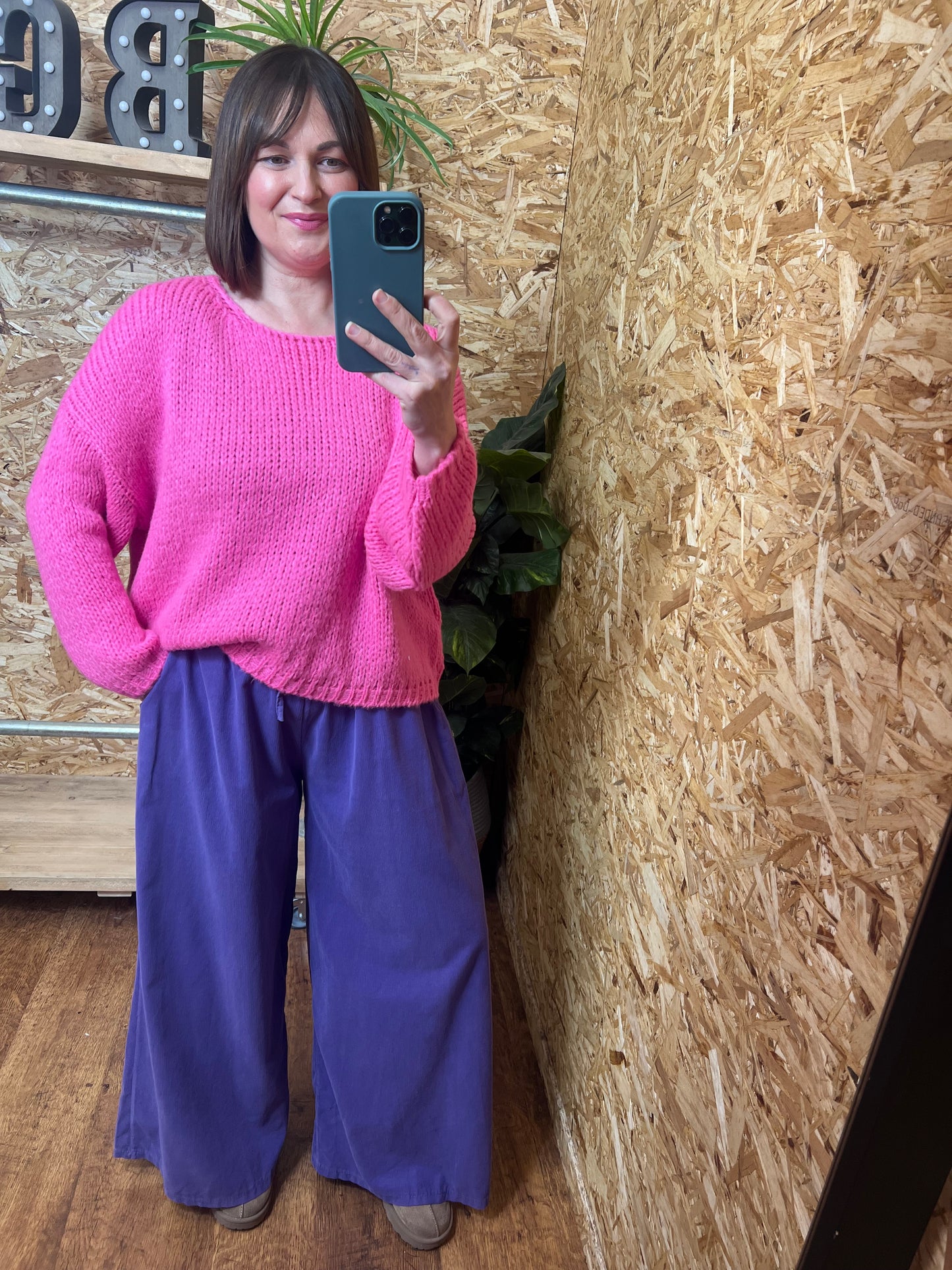 Needlecord Wide Leg Trousers