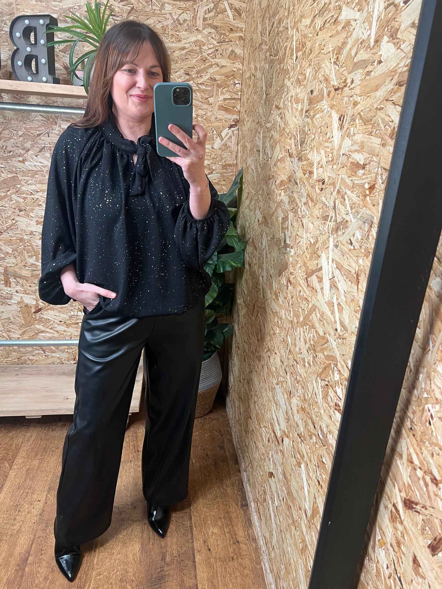 Sparkle Pussy Bow Blouse