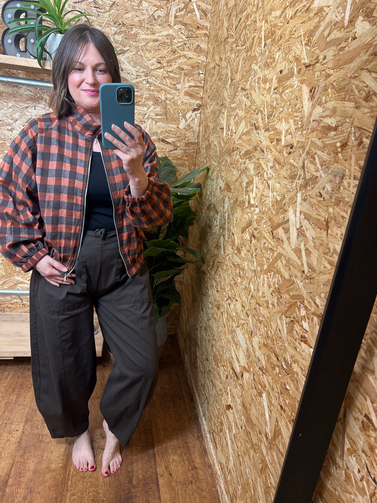 Cotton Tie Front Barrel Trousers
