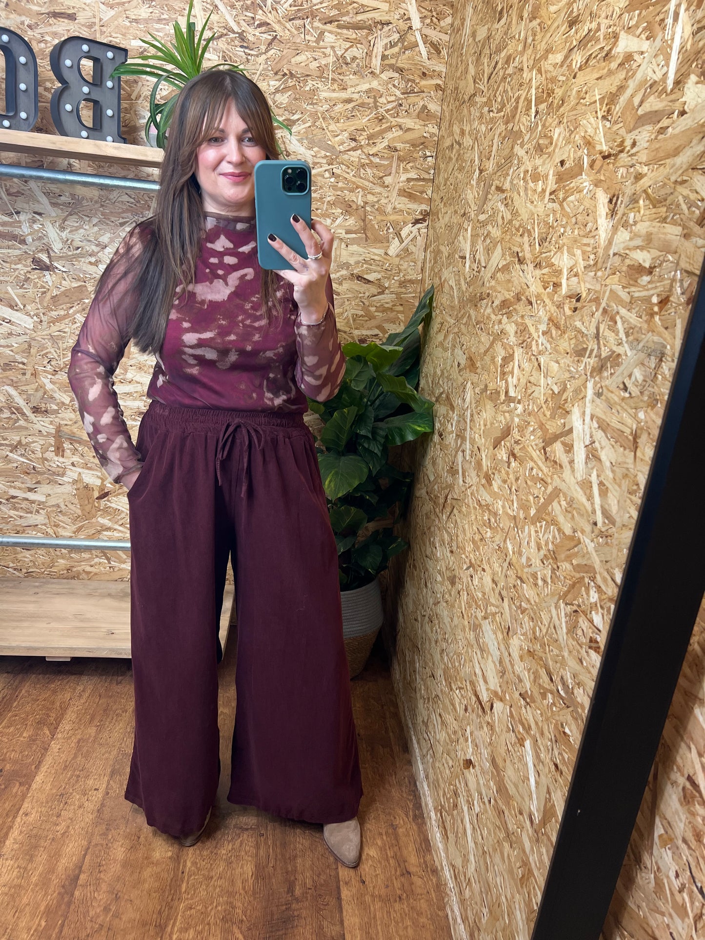 Needlecord Wide Leg Trousers