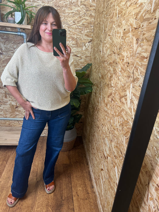 Gold Daisy Back Knit