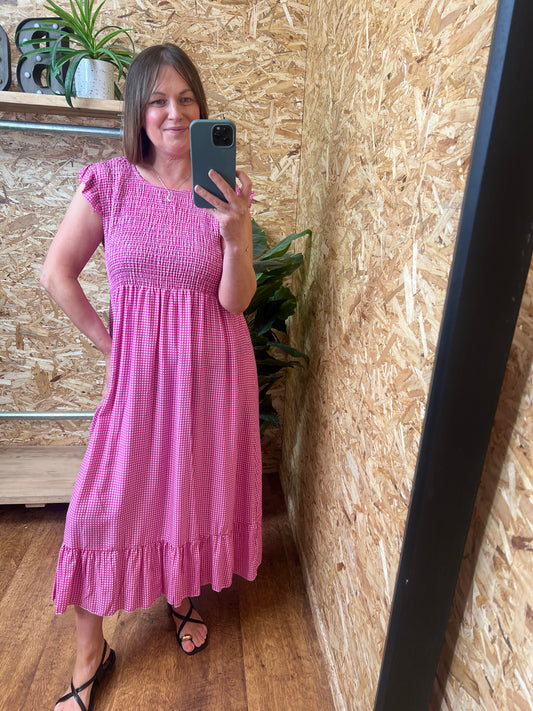 Gingham Frill Dress
