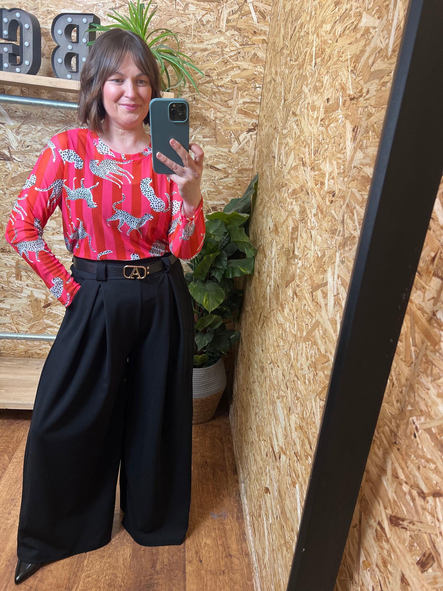 Belted Wide Leg Trousers